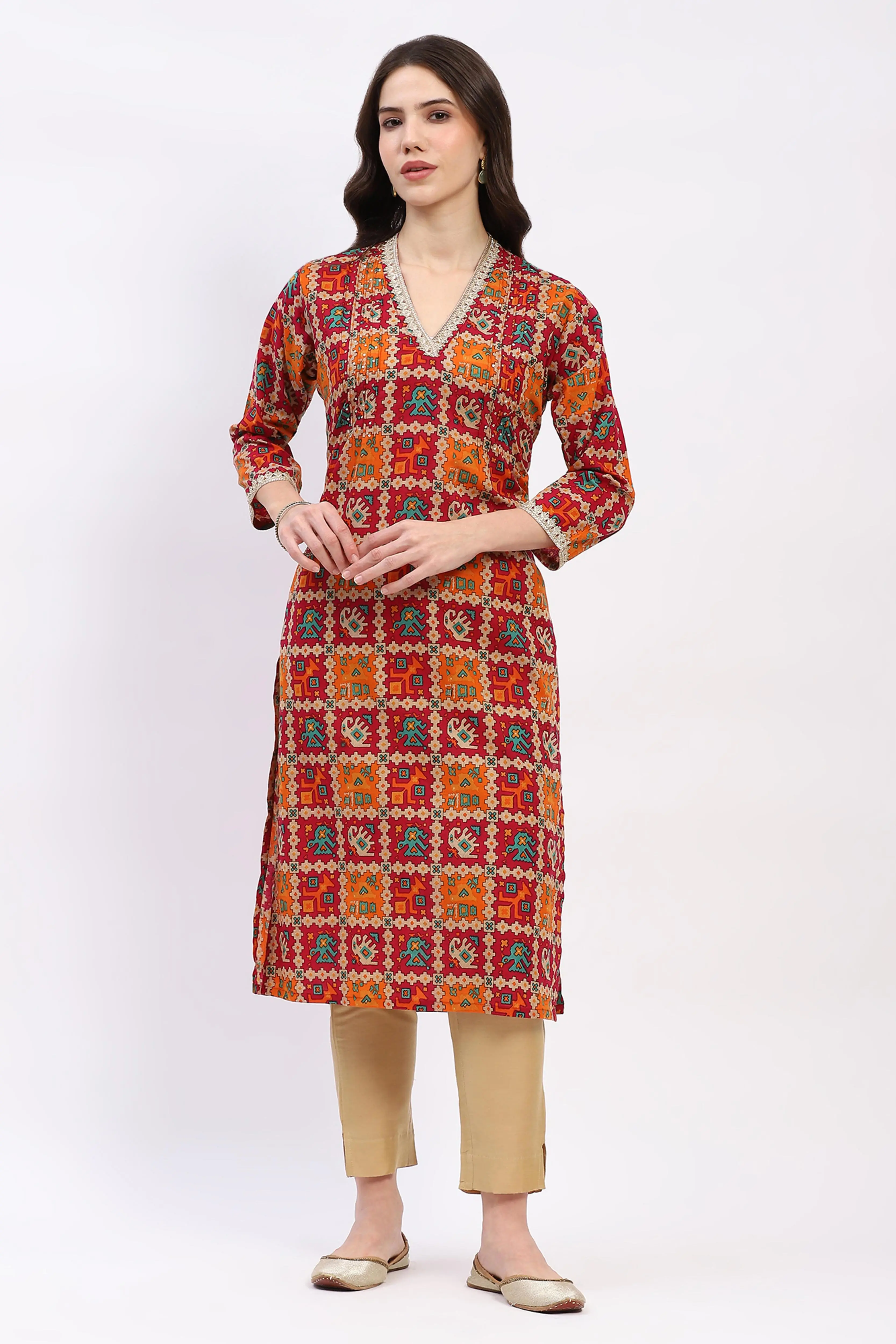 Printed Cotton Kurta - Image 2