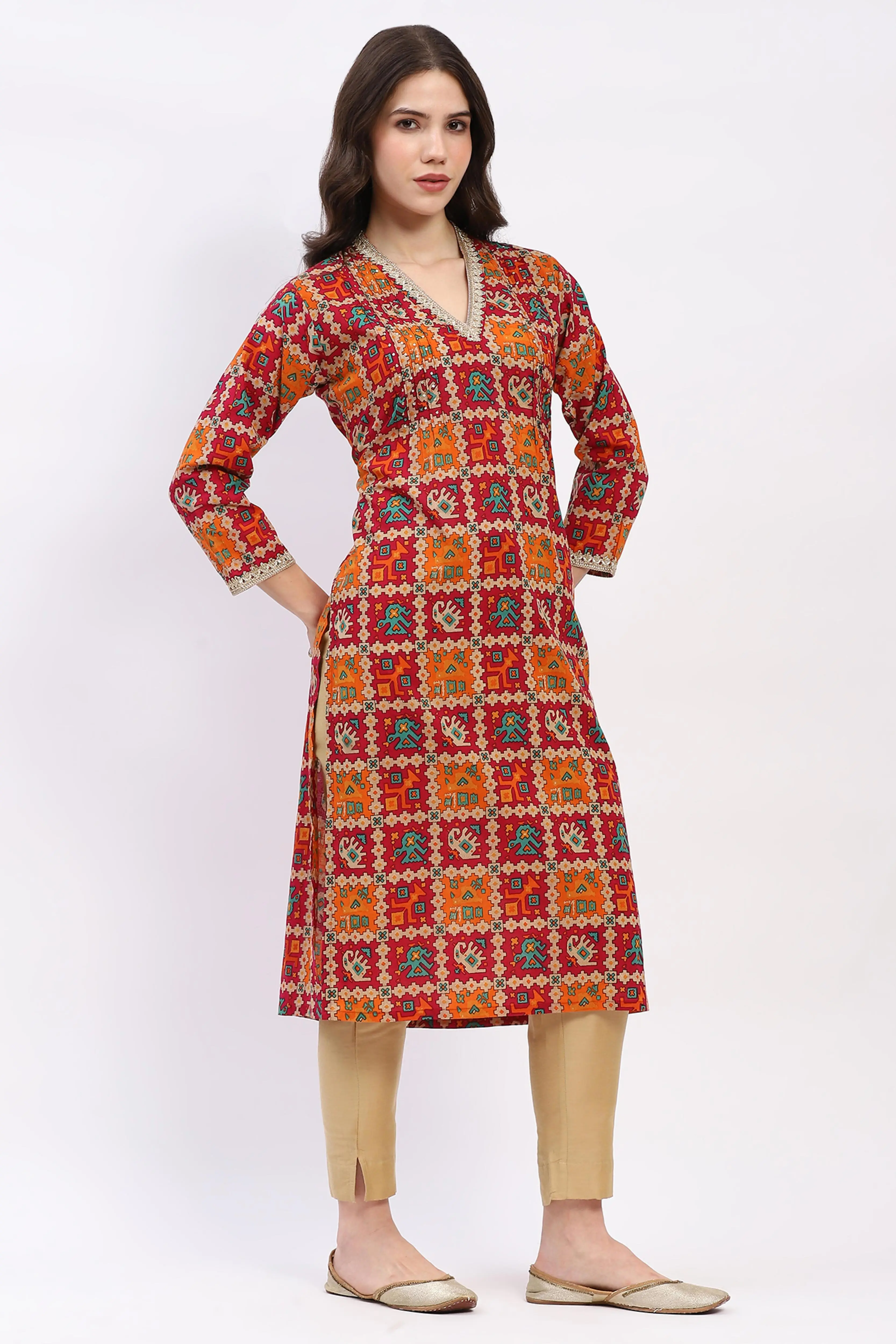 Printed Cotton Kurta - Image 4