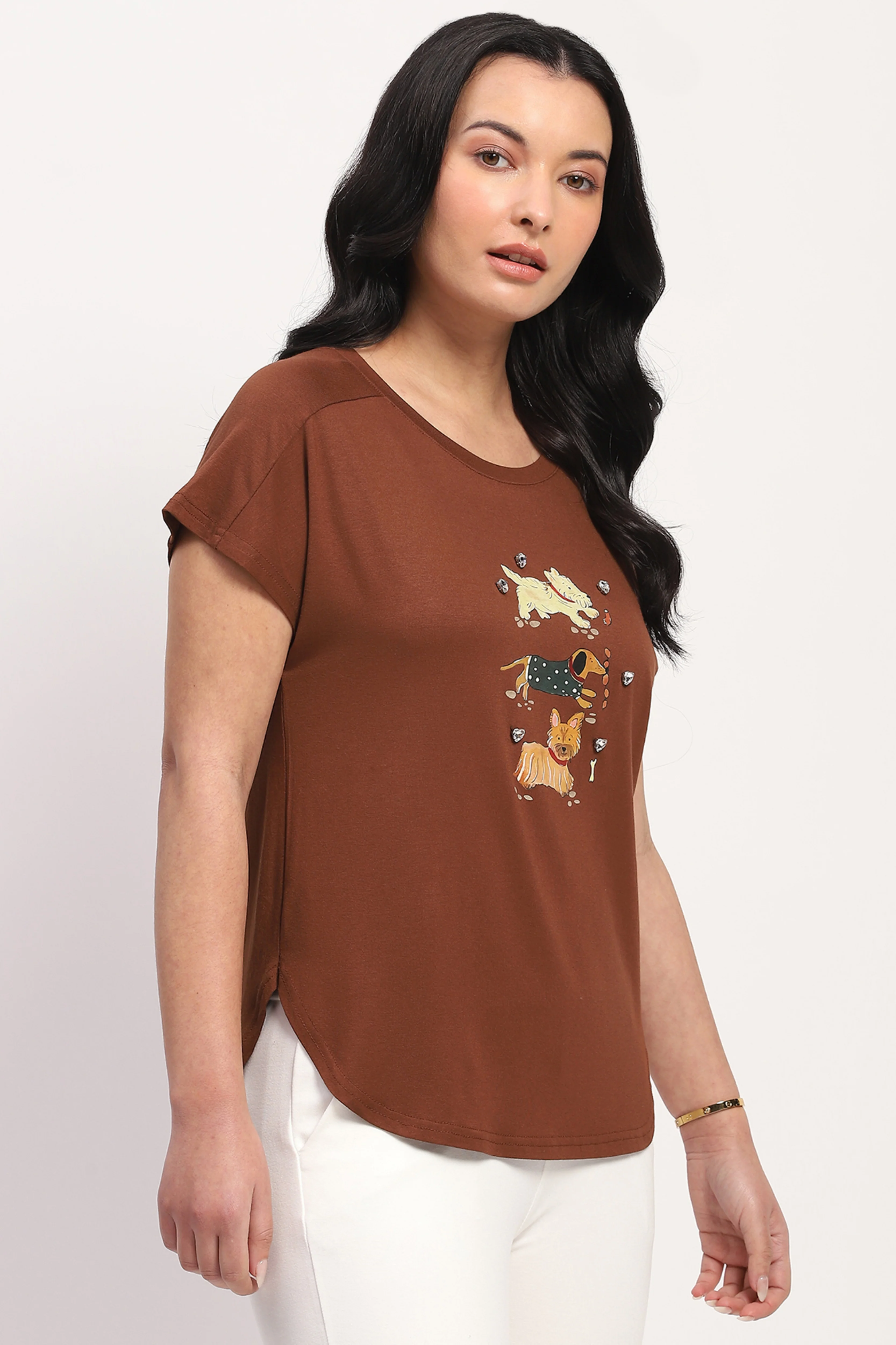Printed Heart Stud Top - Image 2