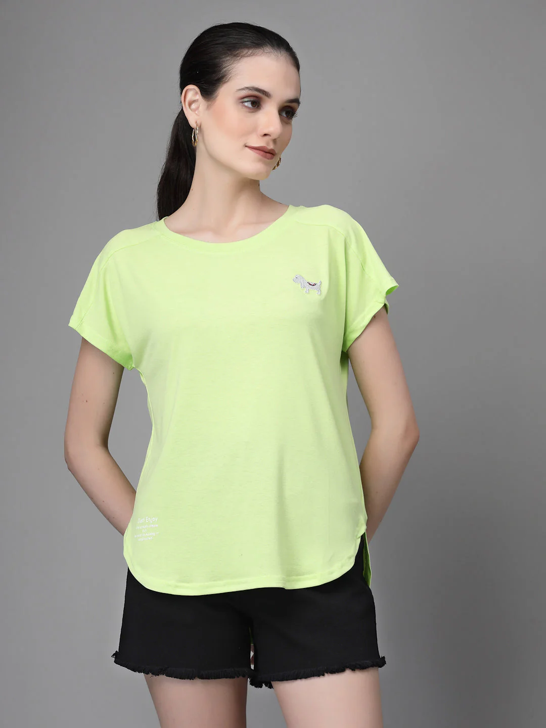 Red Printed Loose Cotton T-Shirt - Image 23