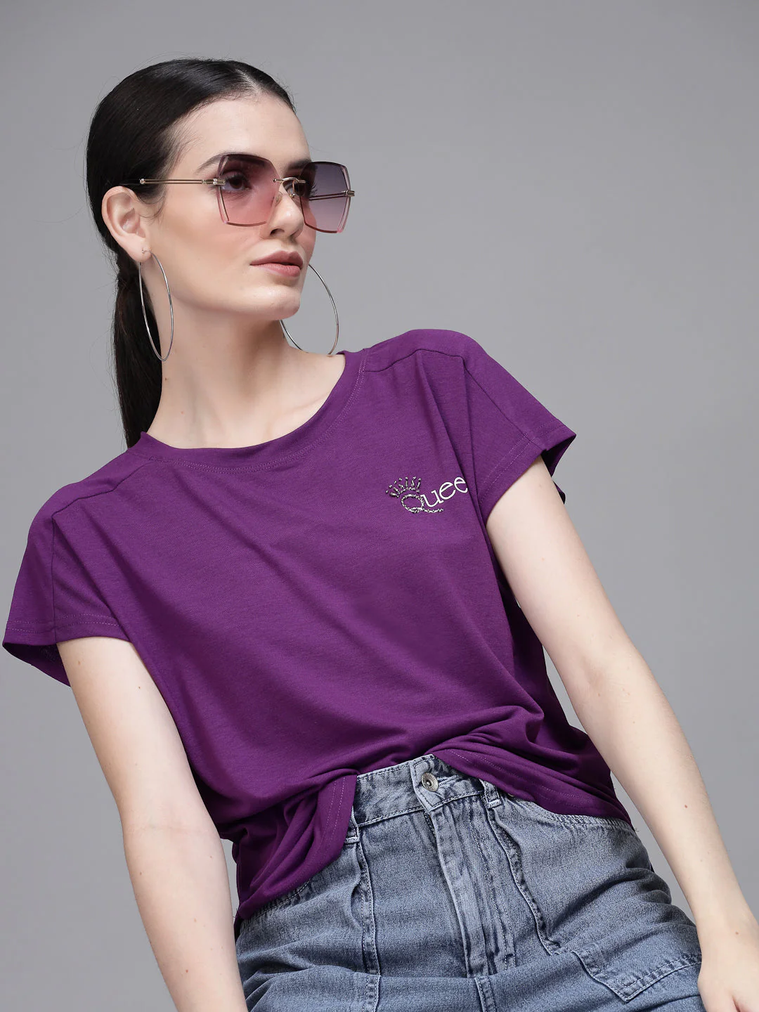 Red Printed Loose Cotton T-Shirt - Image 28