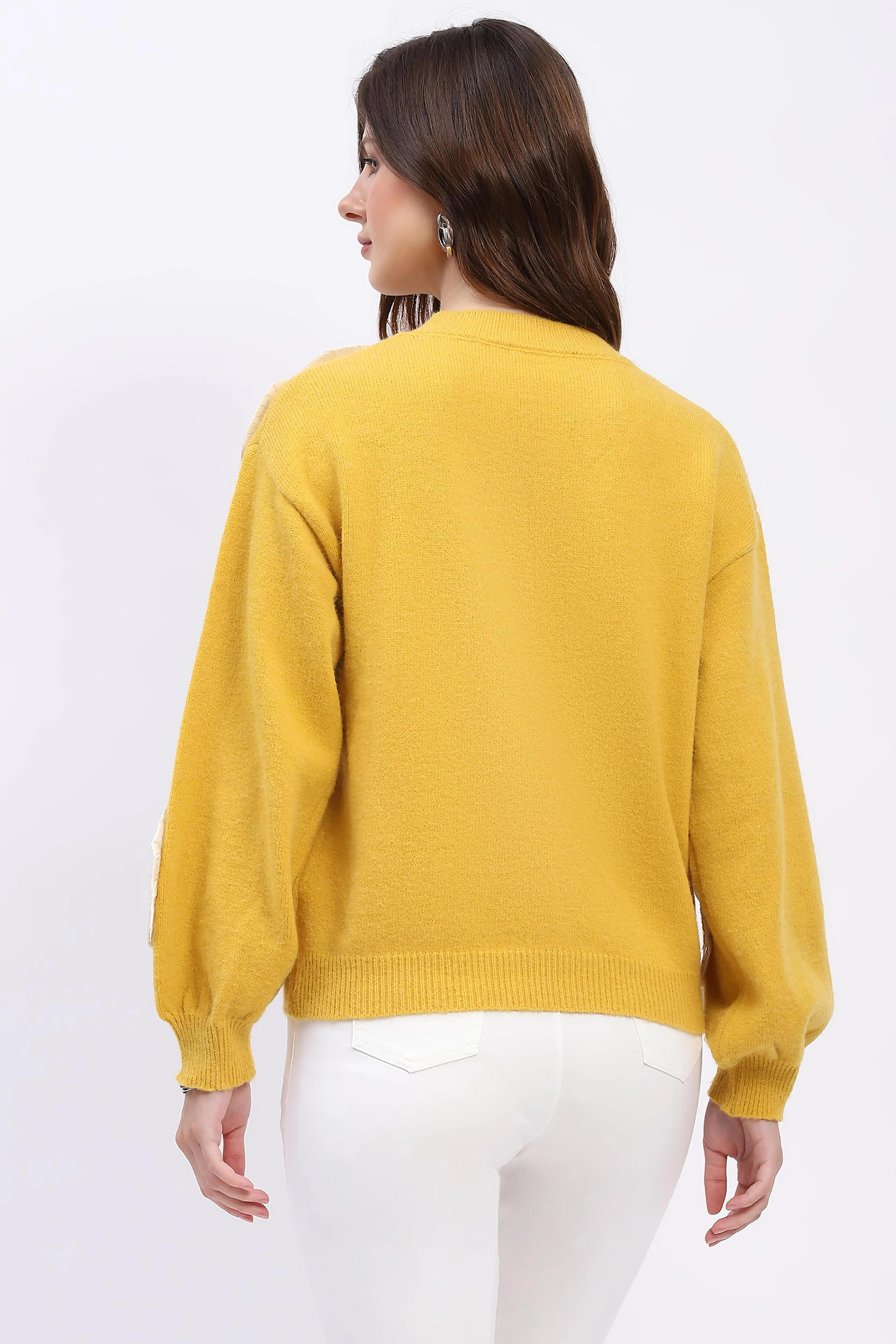 Ribbon Floral Embellished Pullover - Image 5