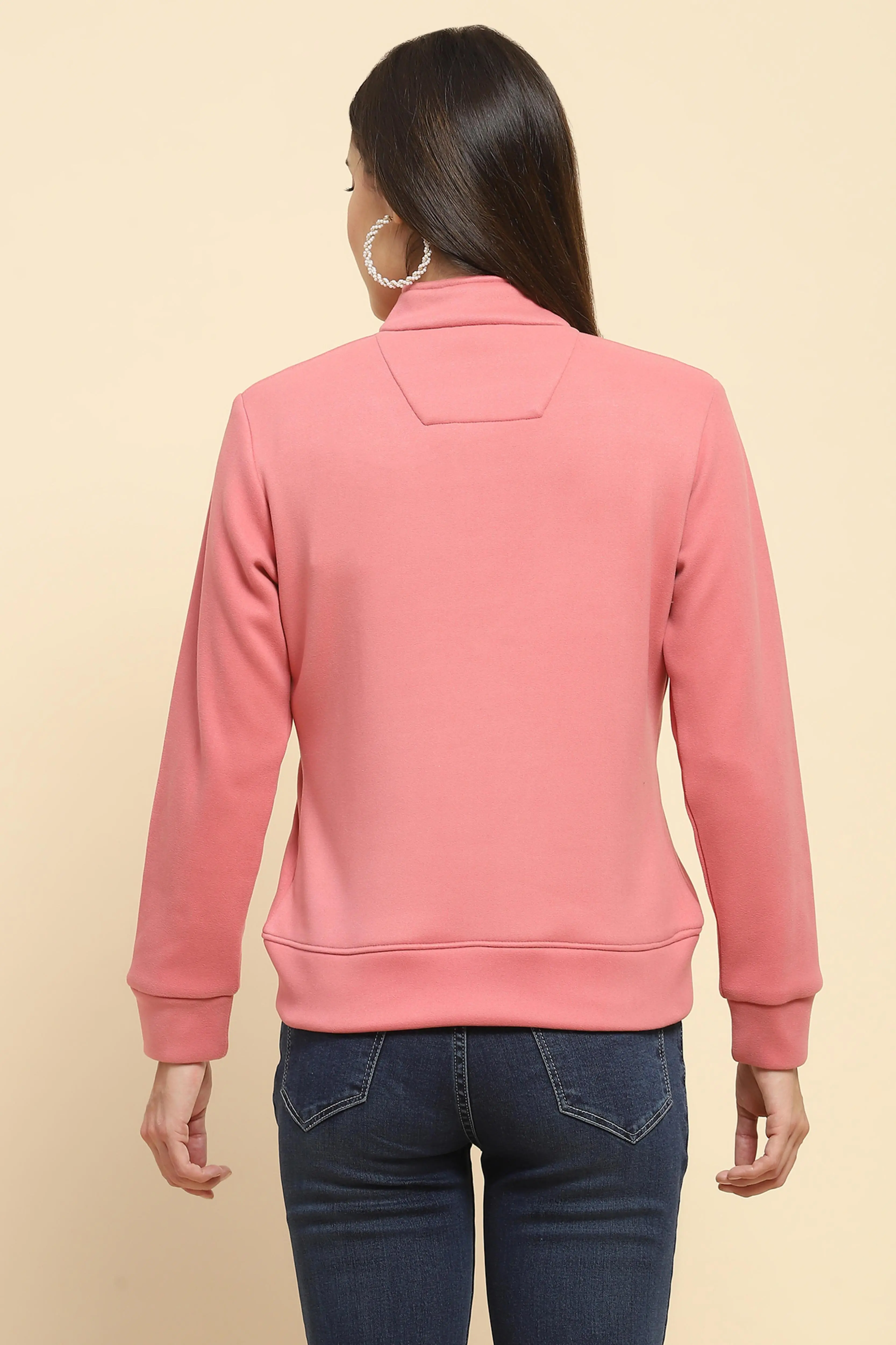 Pink Solid Sweatshirt - Image 4