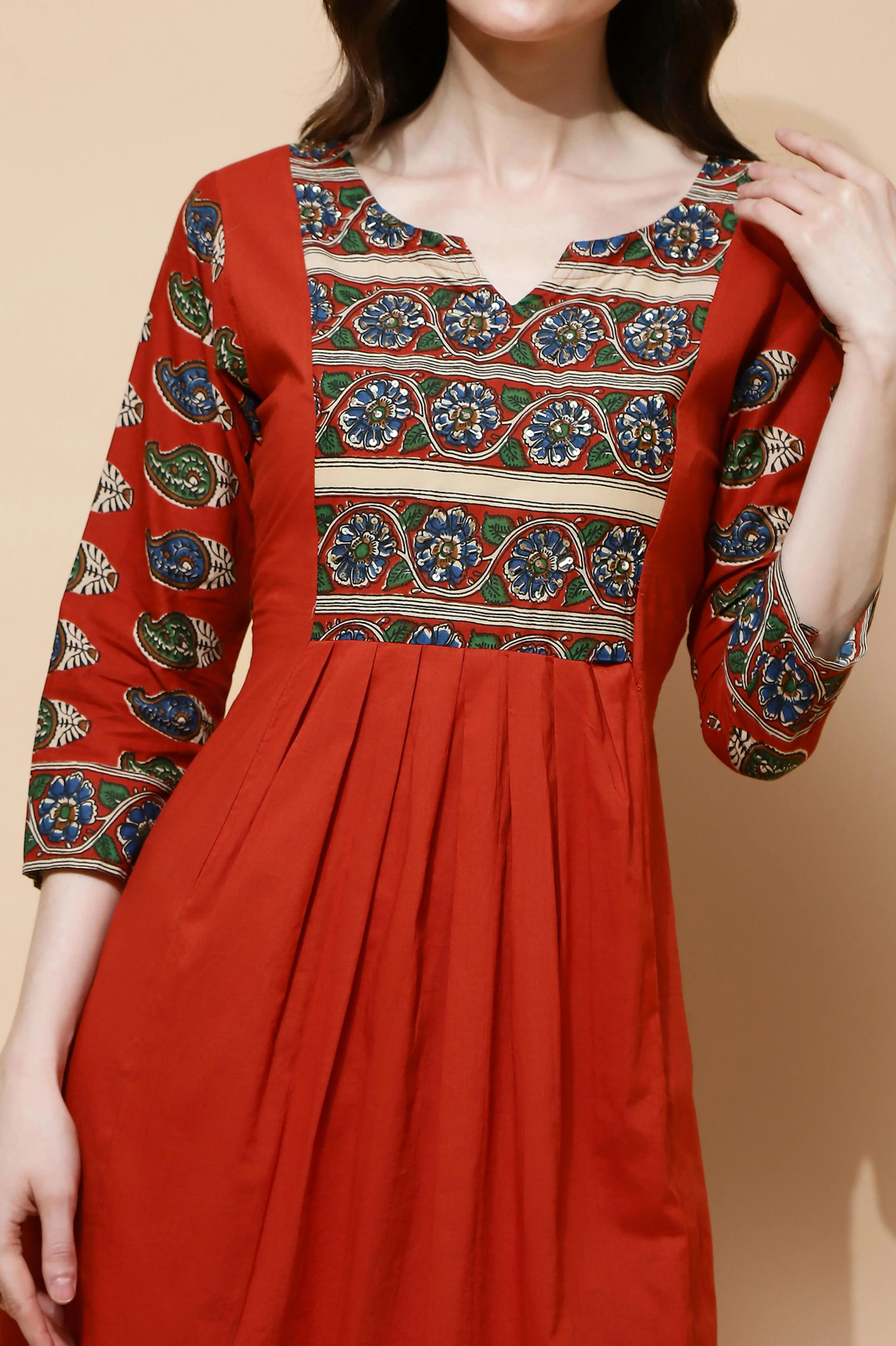 Rust Cotton Blend Tunic Set - Image 5