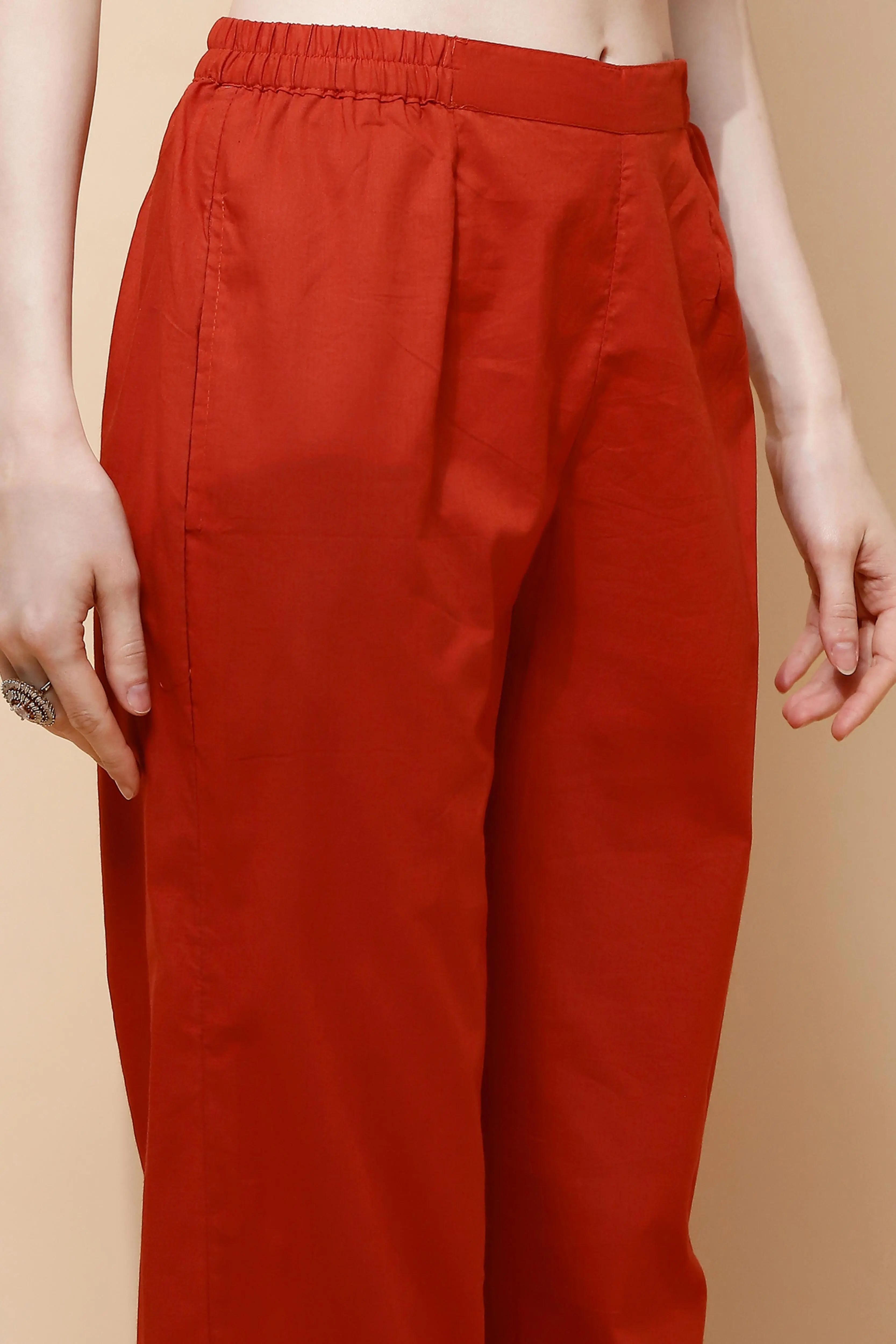 Rust Cotton Blend Tunic Set - Image 7