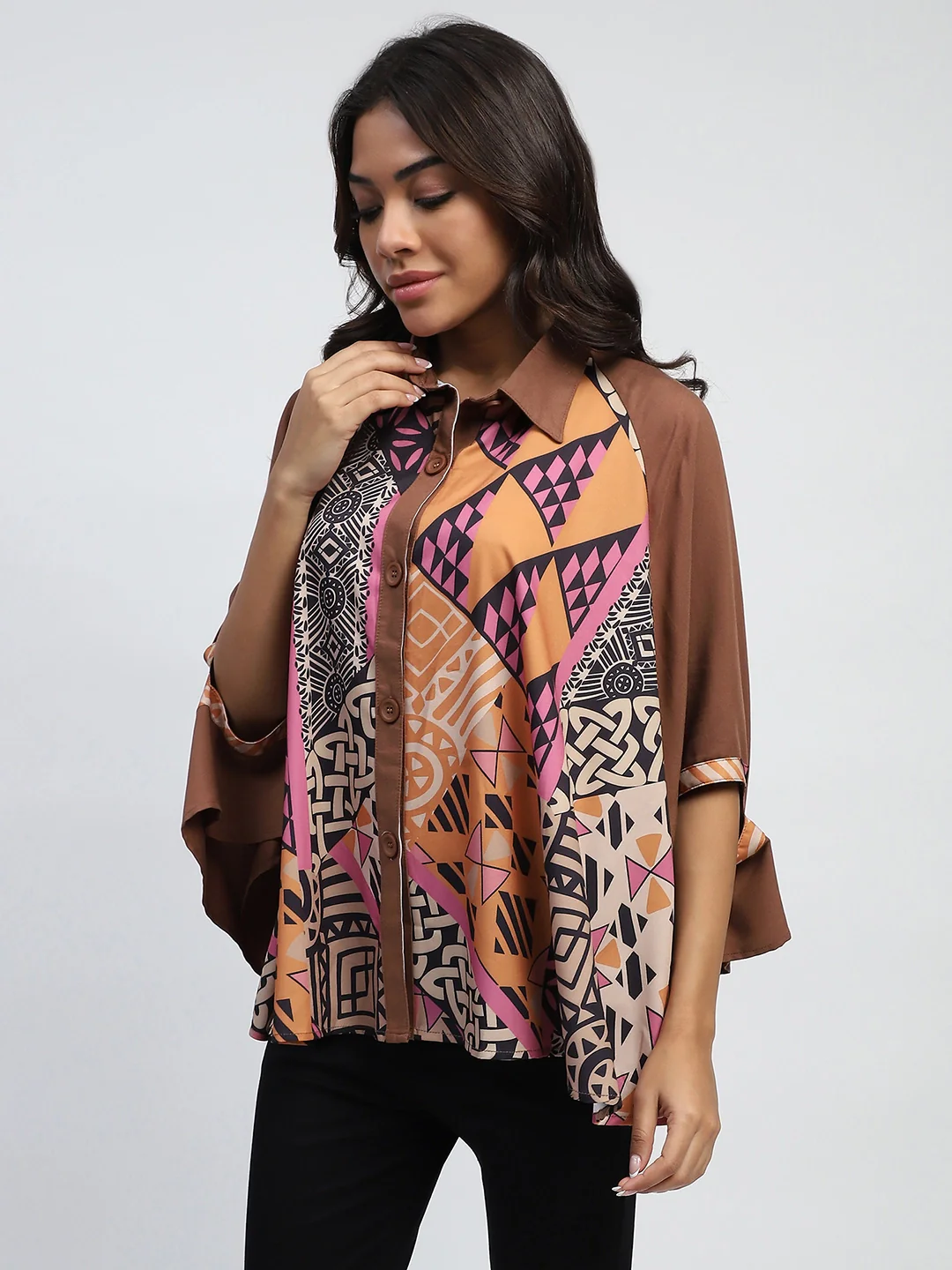 Rust Digital Oversized Cape - Image 10