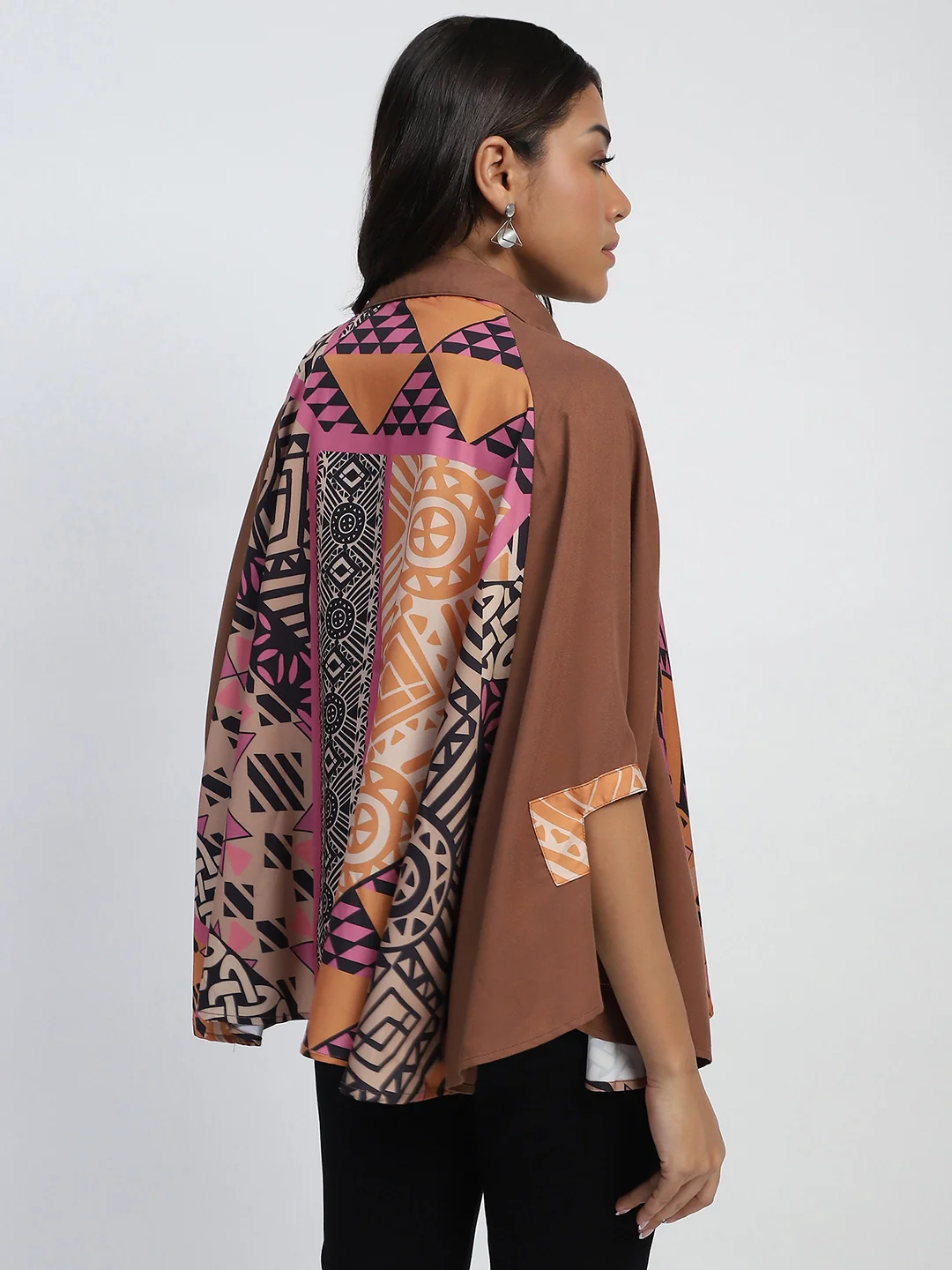 Rust Digital Oversized Cape - Image 12