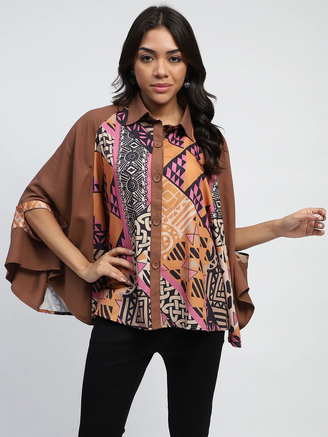 Rust Digital Oversized Cape - Image 13