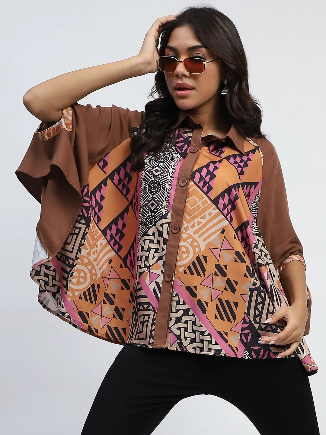 Rust Digital Oversized Cape - Image 14