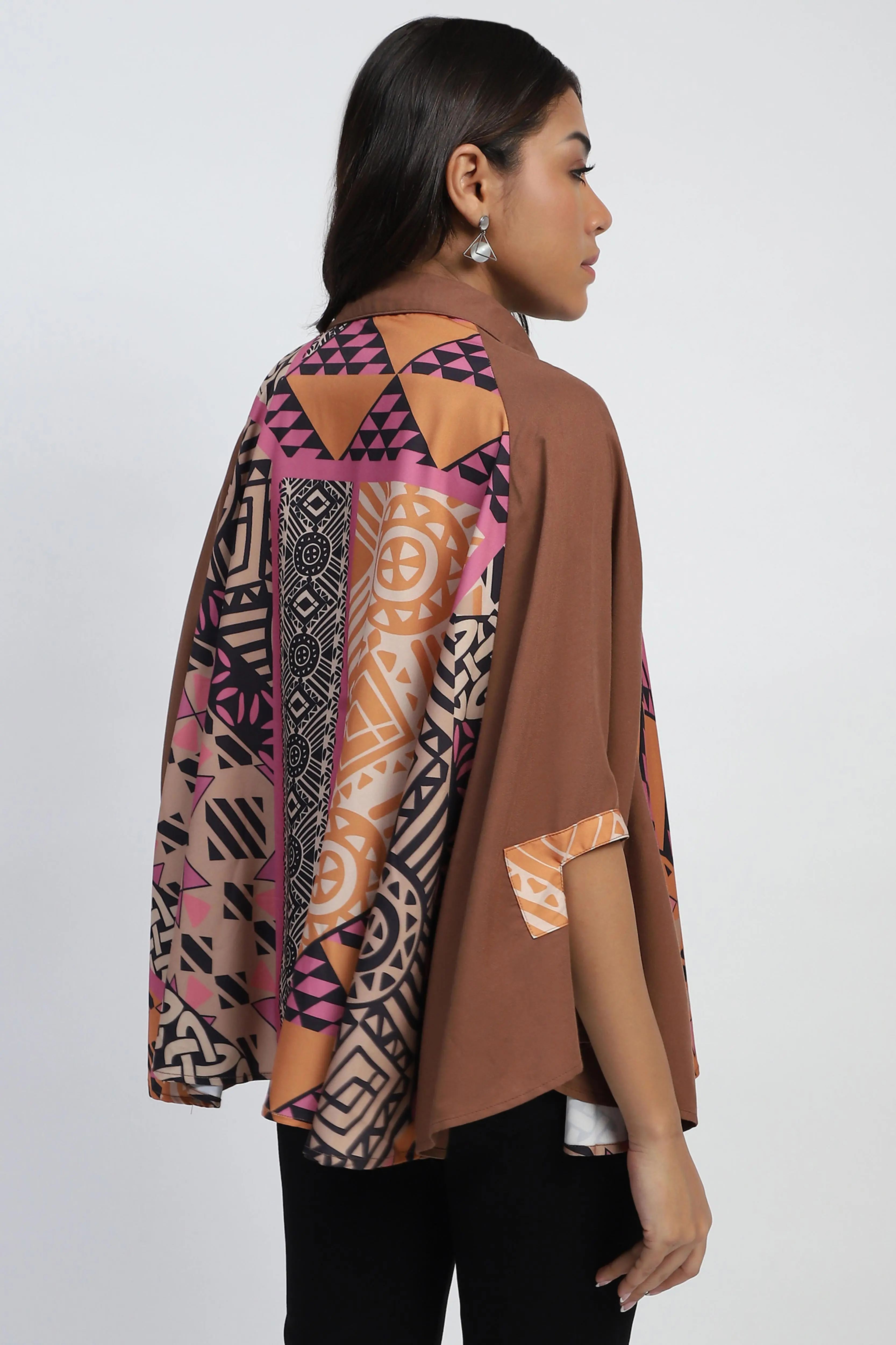 Rust Digital Oversized Cape - Image 4