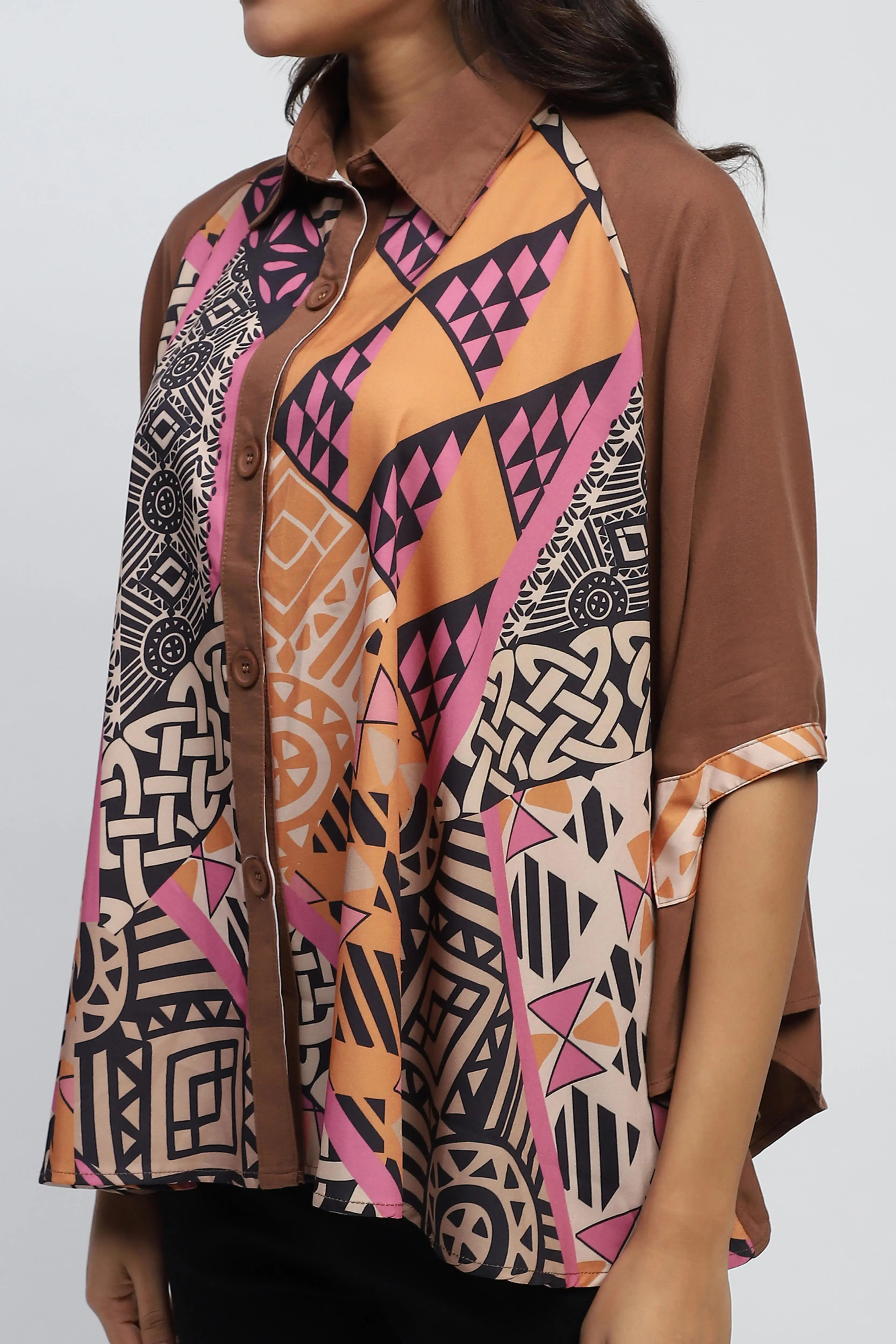 Rust Digital Oversized Cape - Image 5