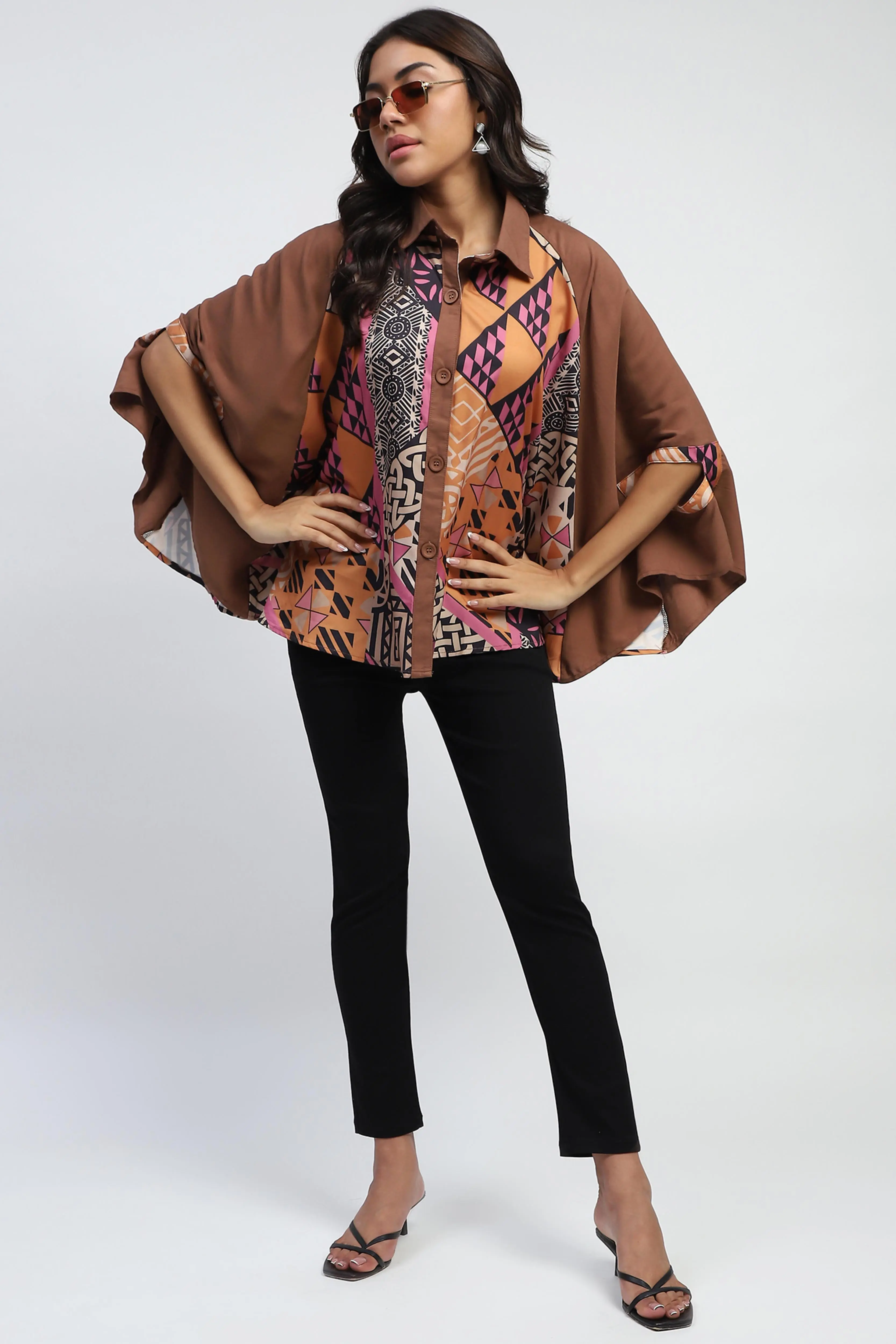 Rust Digital Oversized Cape - Image 6