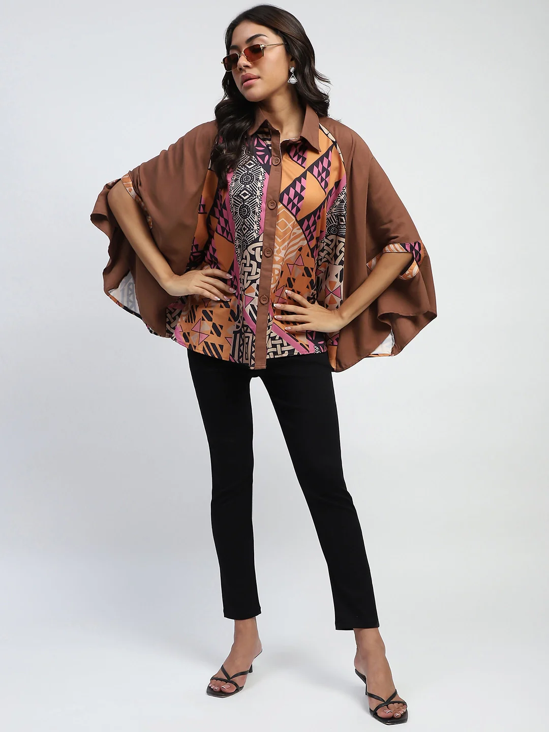 Rust Digital Oversized Cape - Image 8