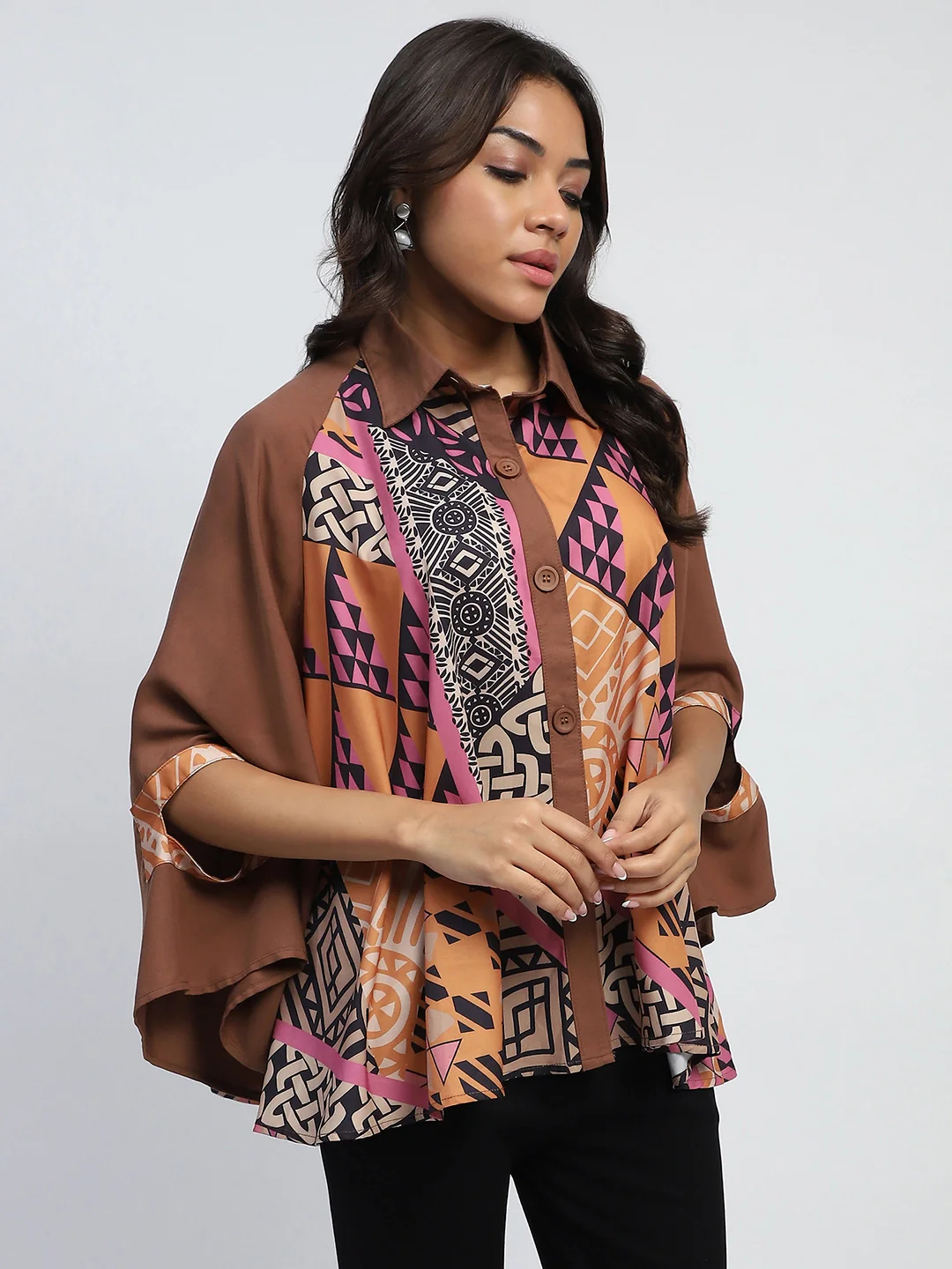 Rust Digital Oversized Cape - Image 9