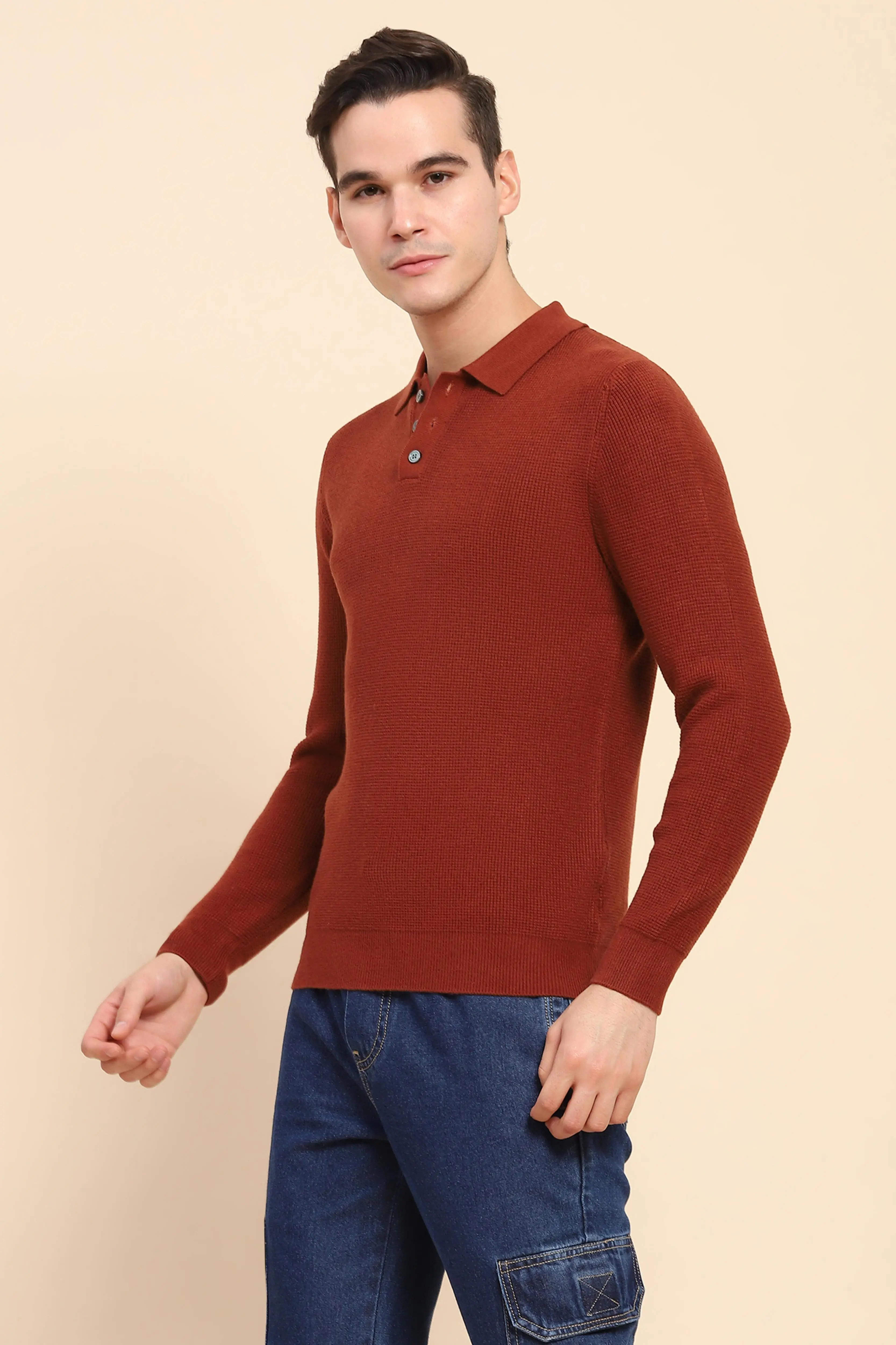 Rust Knit Winter Wear Pullover - Image 2