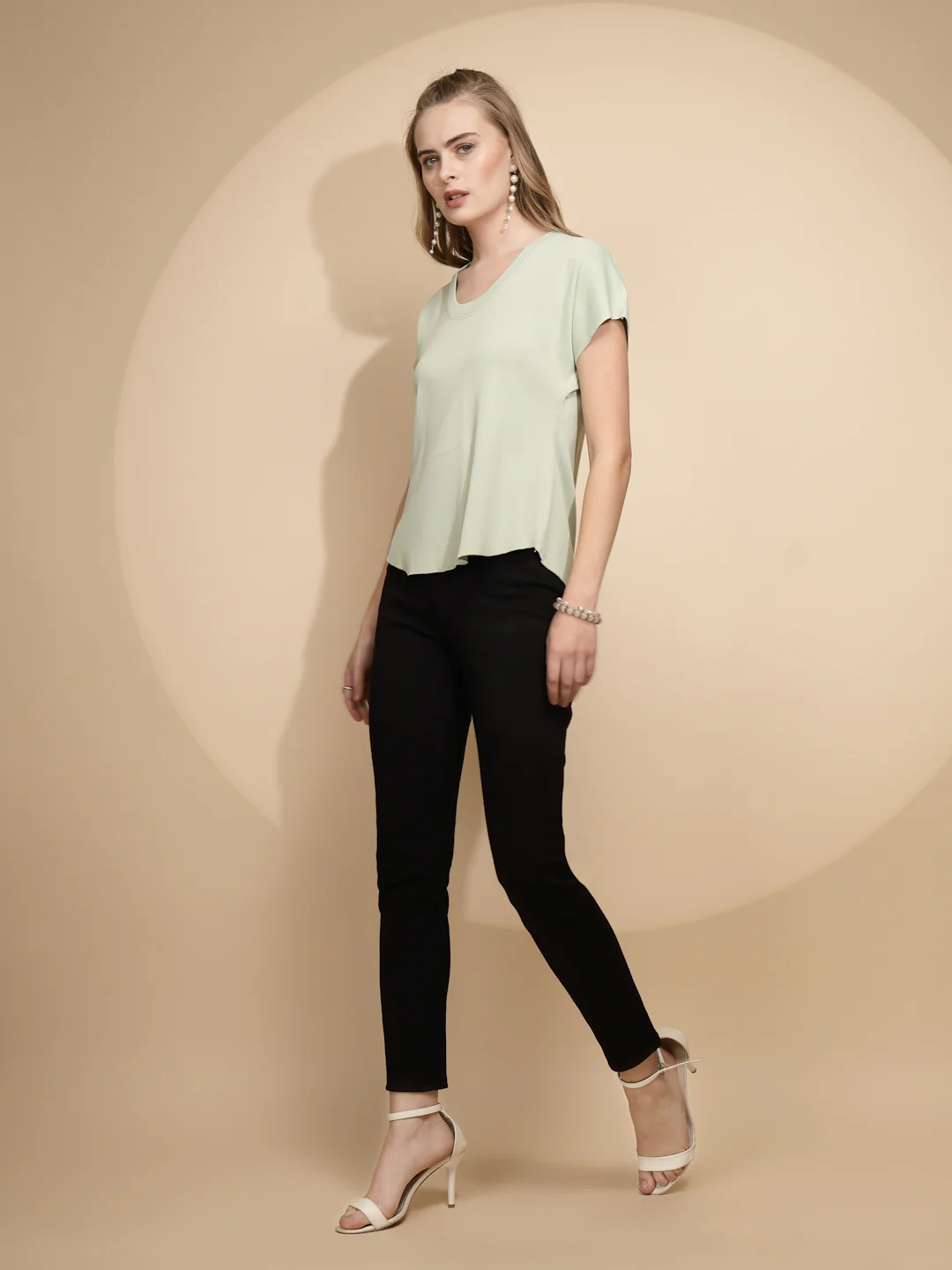 Sage Green Rayon Blend Boxy Top - Image 6