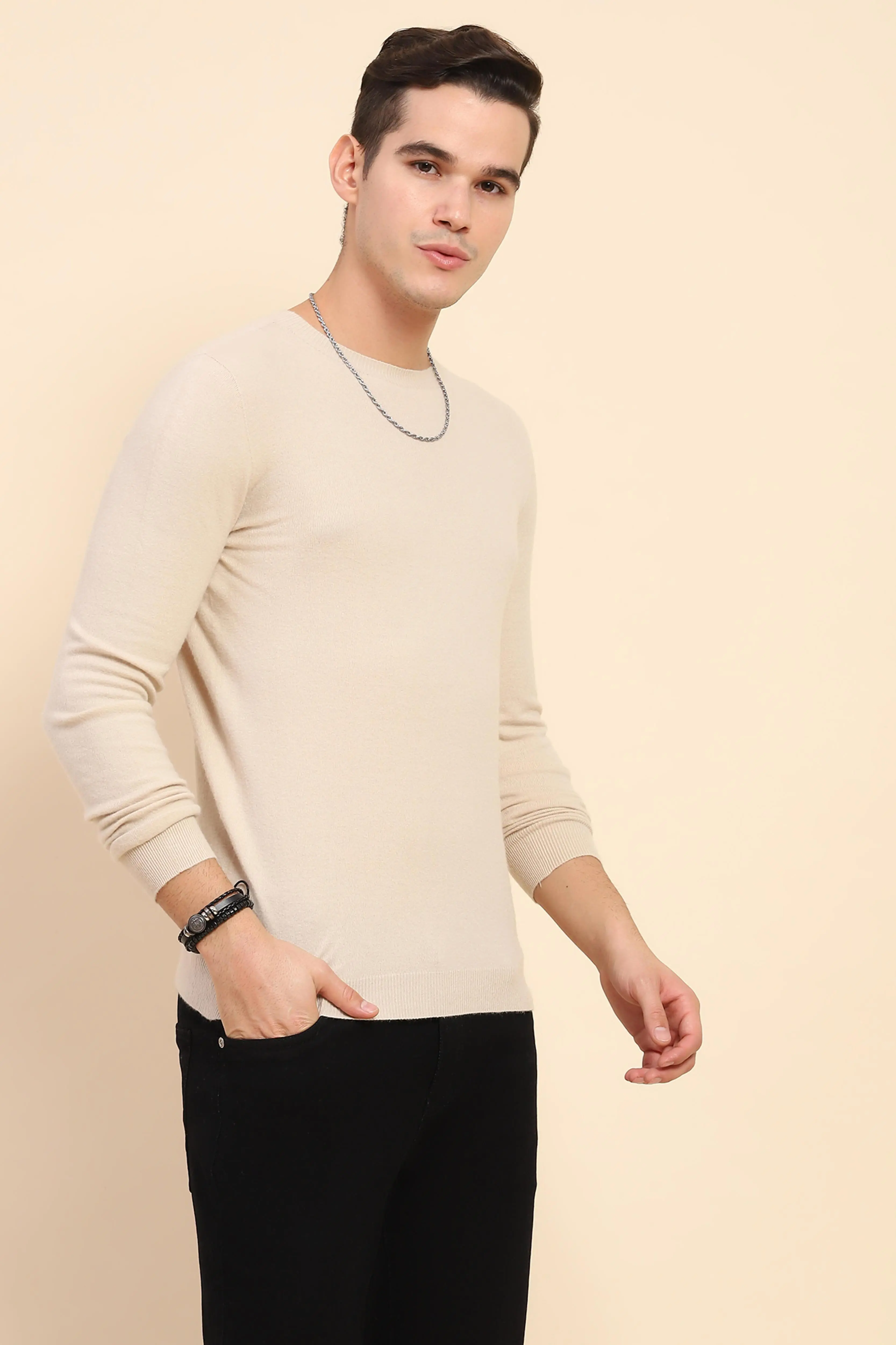 Beige Wool Blend Pullover - Image 3