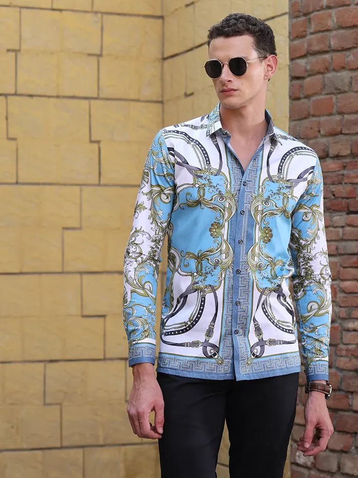 Abstract Print Cotton Regular Fit Shirt - Image 6