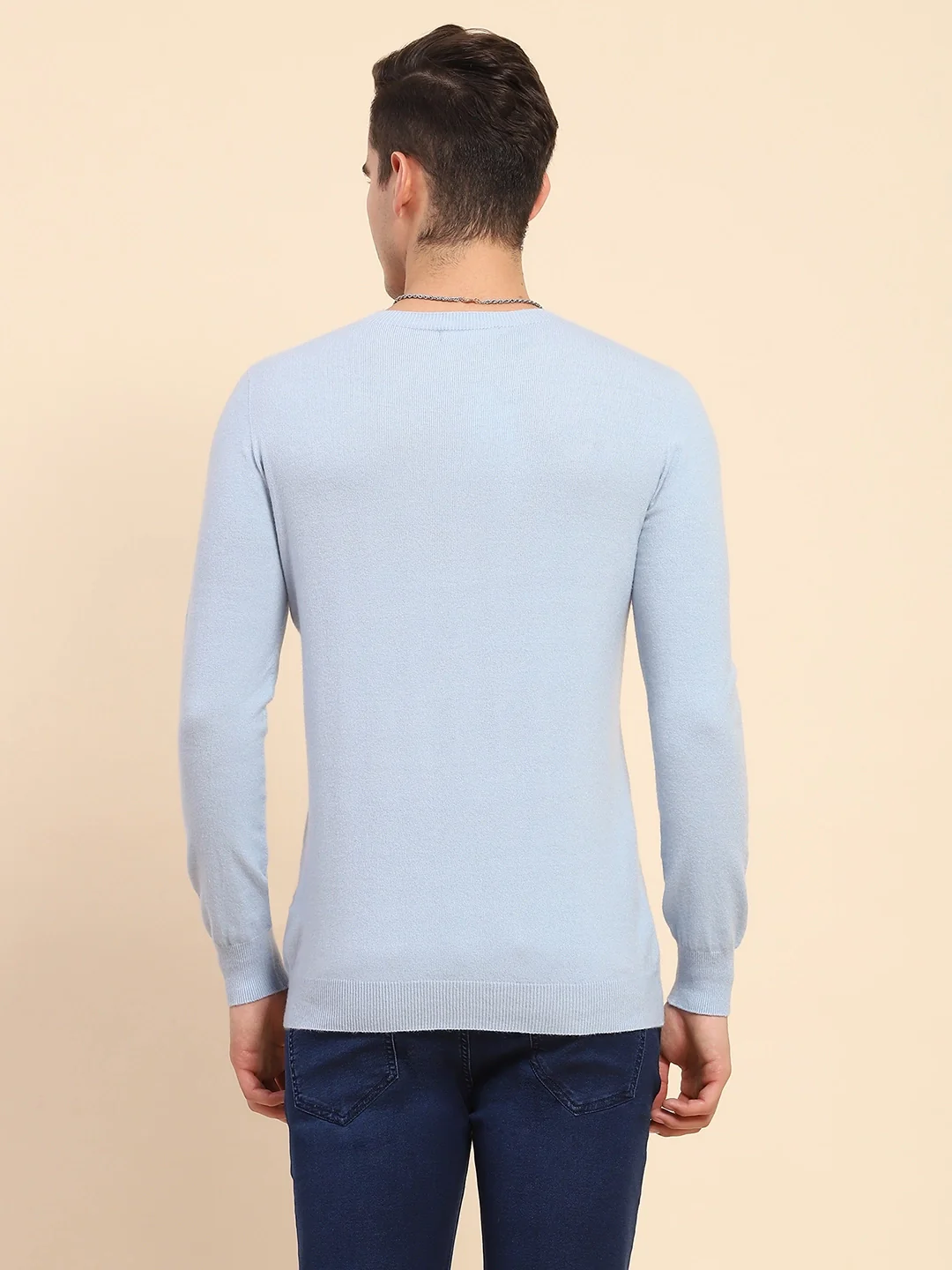 Sky Blue Wool Blend Pullover - Image 14