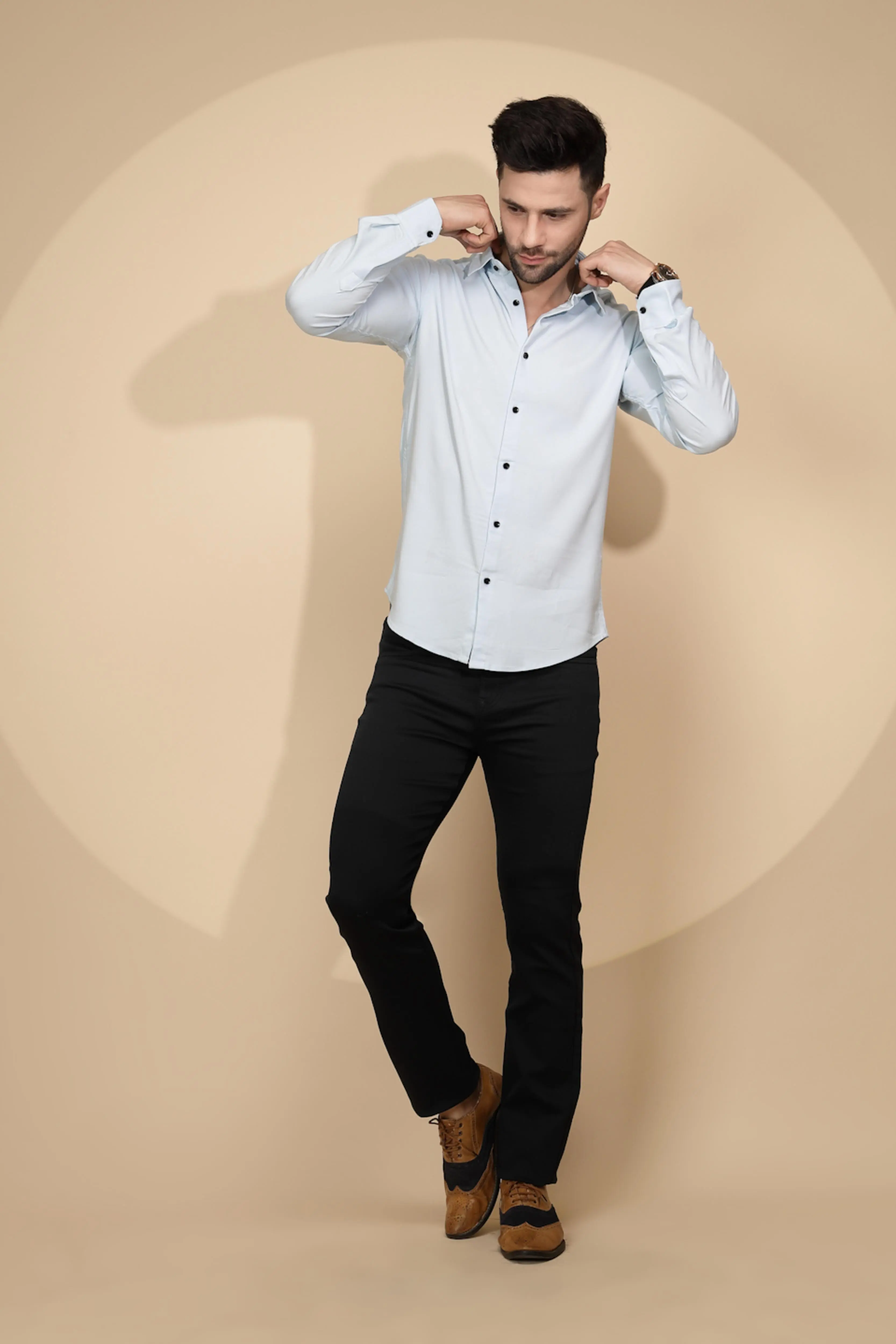 Blue Tailored Fit Shirt - Image 6