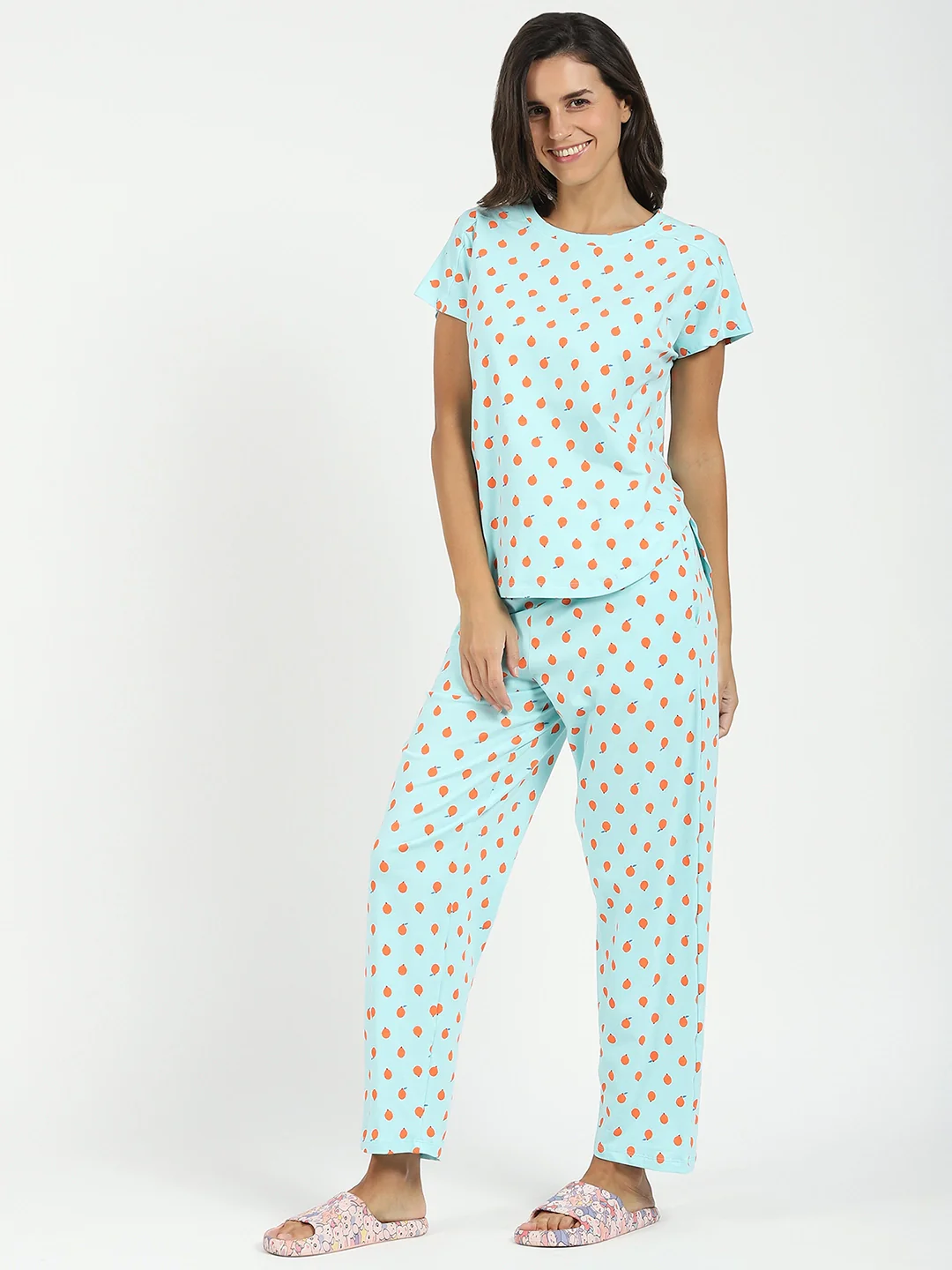 Sky Printed Cotton Nightsuit - Image 6
