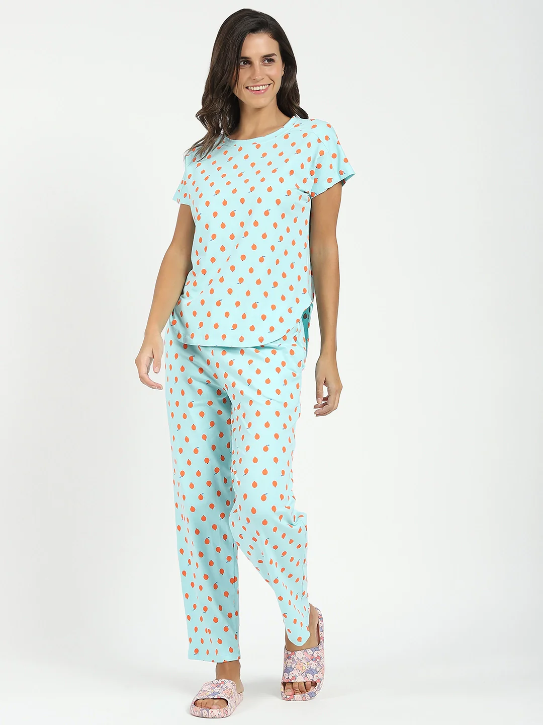 Sky Printed Cotton Nightsuit - Image 8