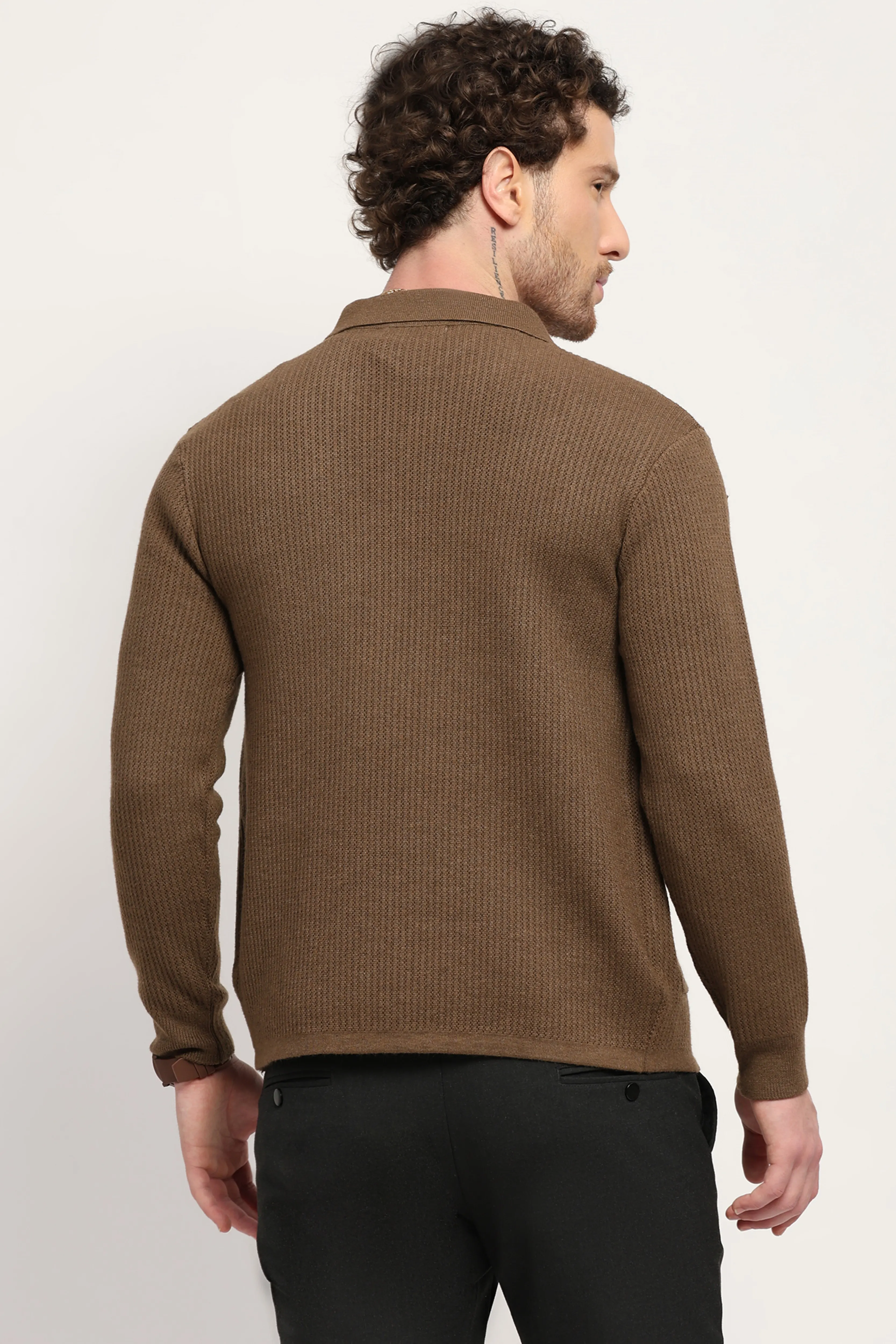 Solid Textured Winter Shacket - Image 5