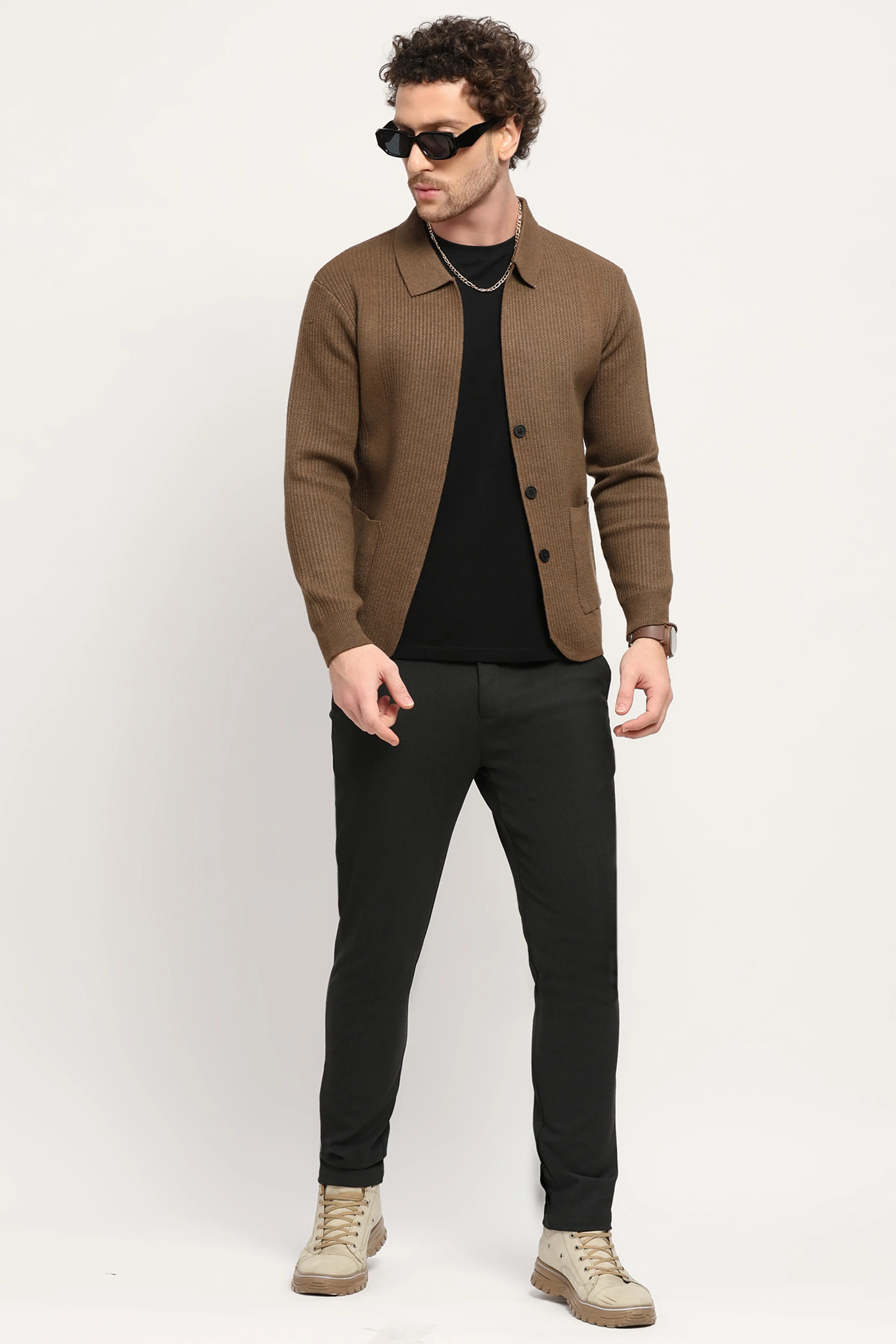 Solid Textured Winter Shacket - Image 6