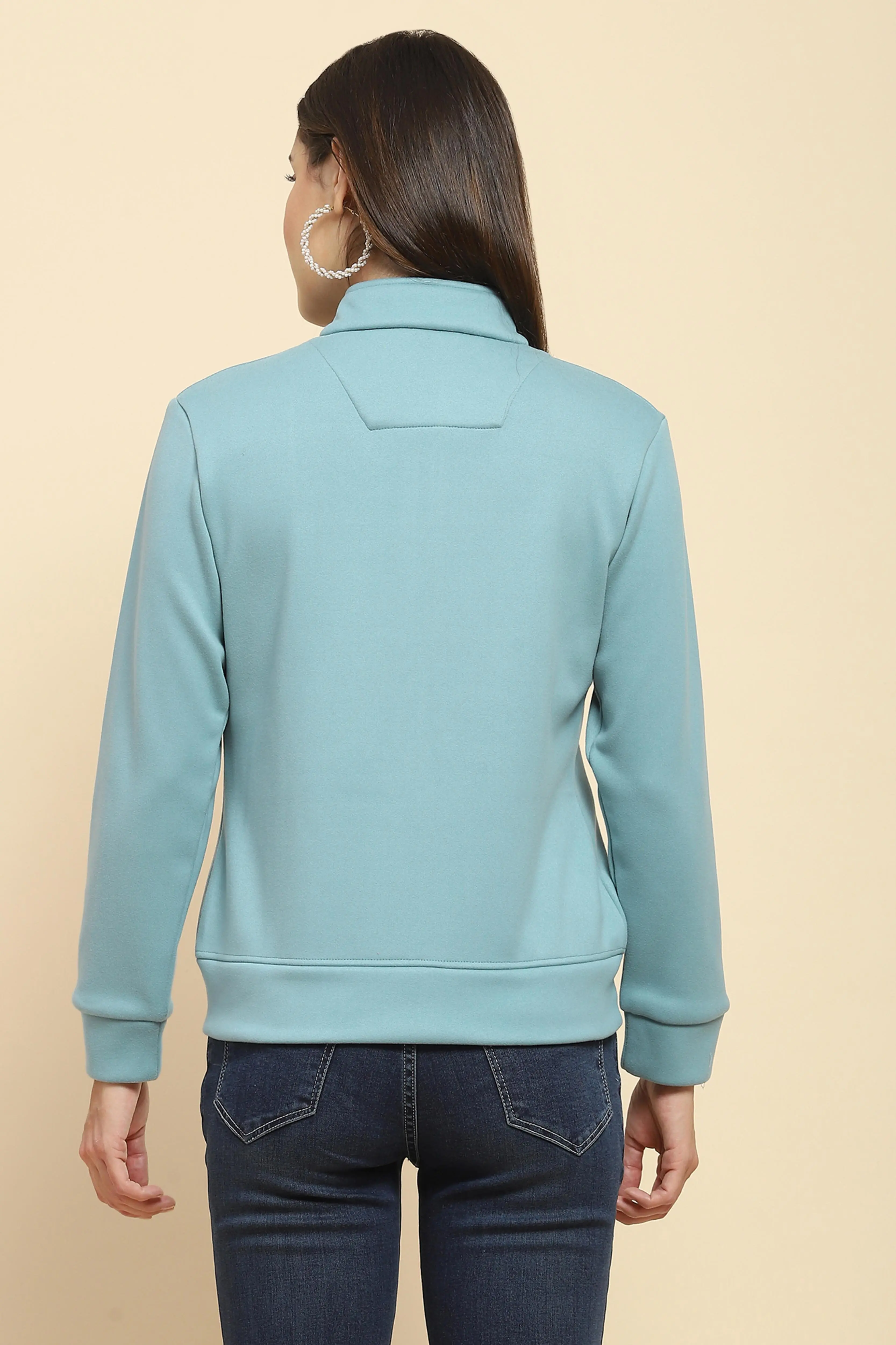 Blue Solid Sweatshirt - Image 4