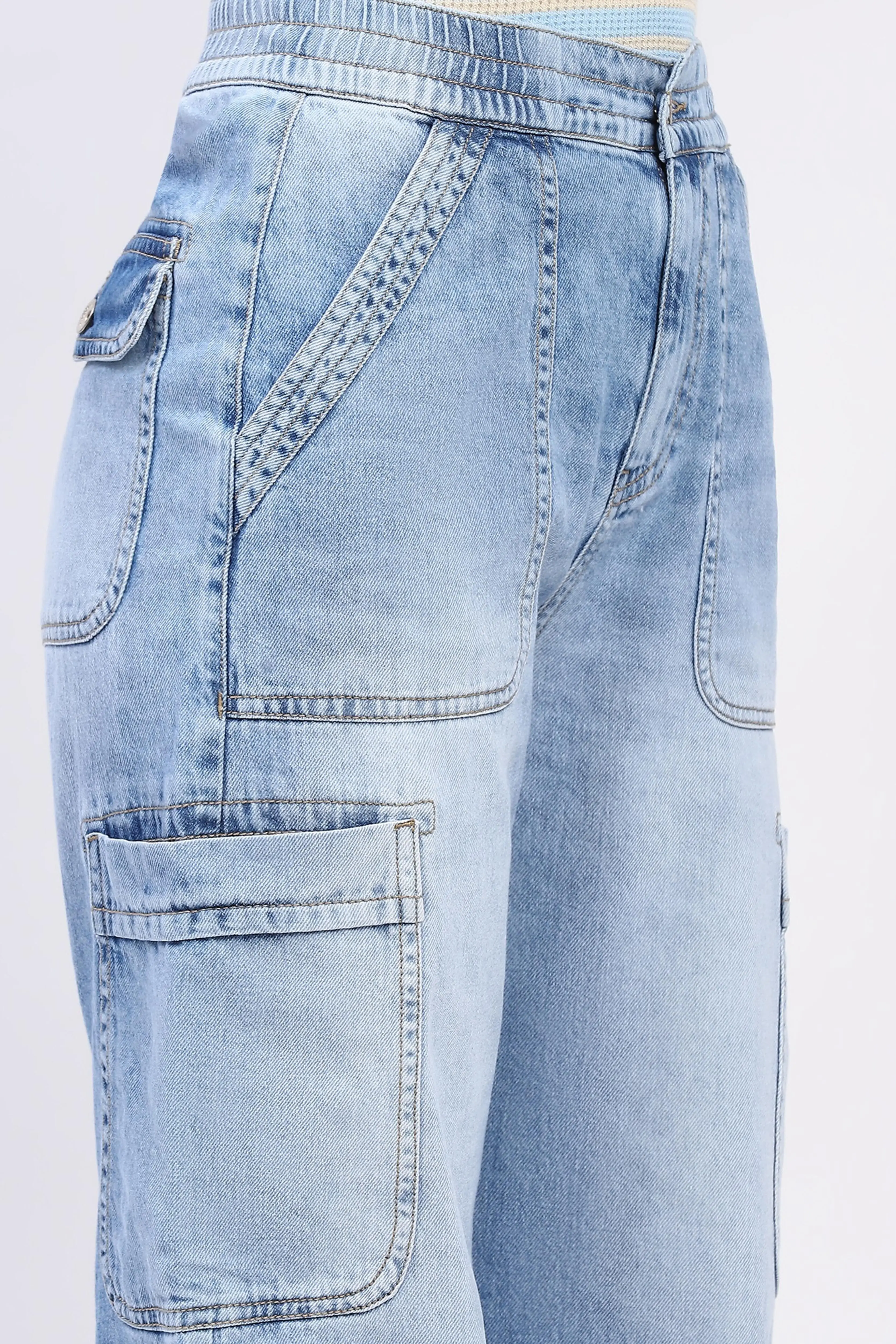 Street Style Cargo Jeans - Image 5