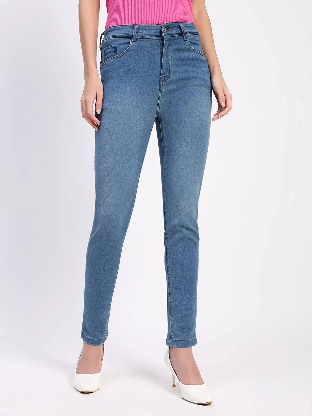 Stretch Slim Blue Denim Jeans - Image 6