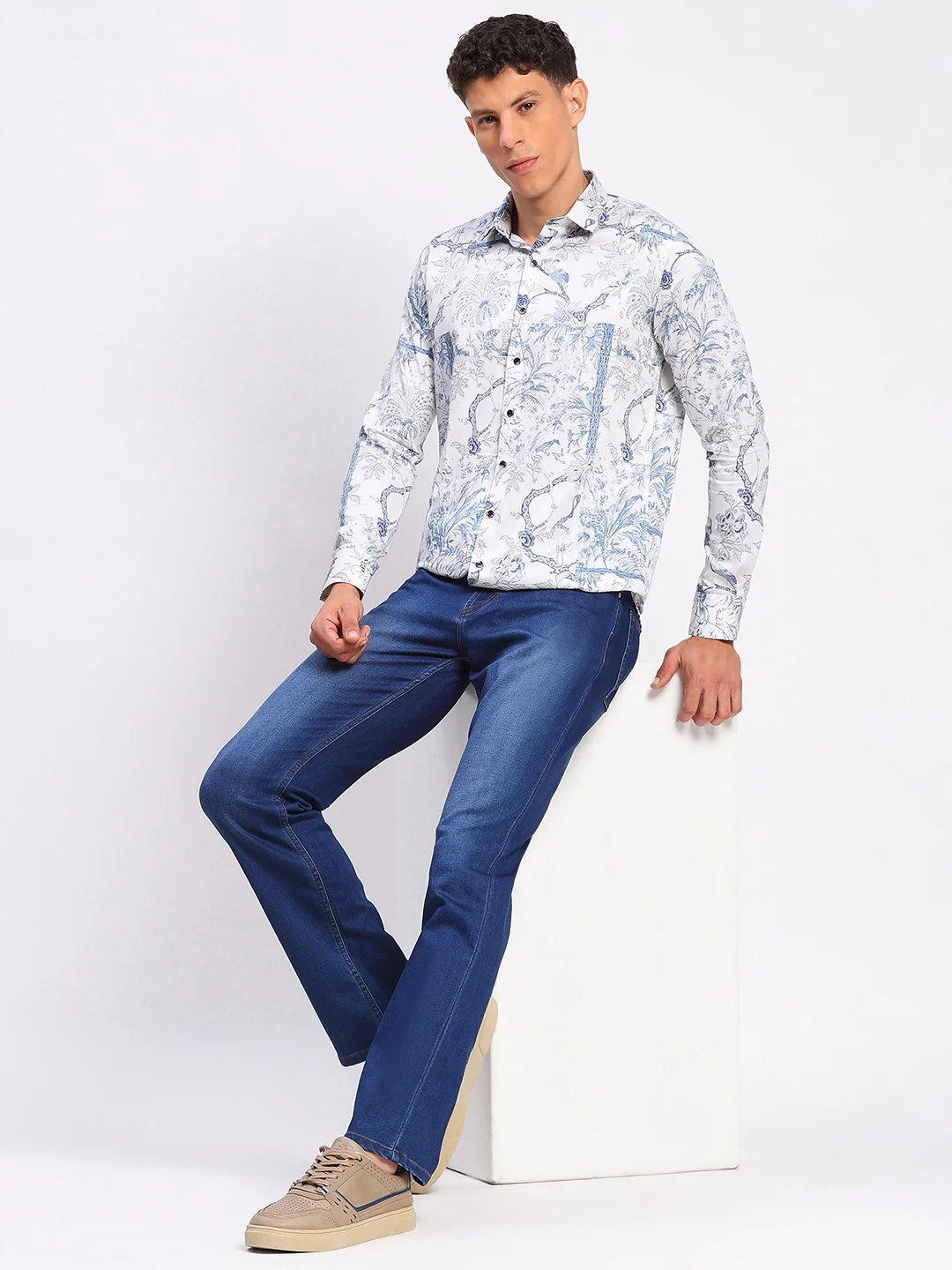 Stretchable Dark Blue Cotton Jeans - Image 10
