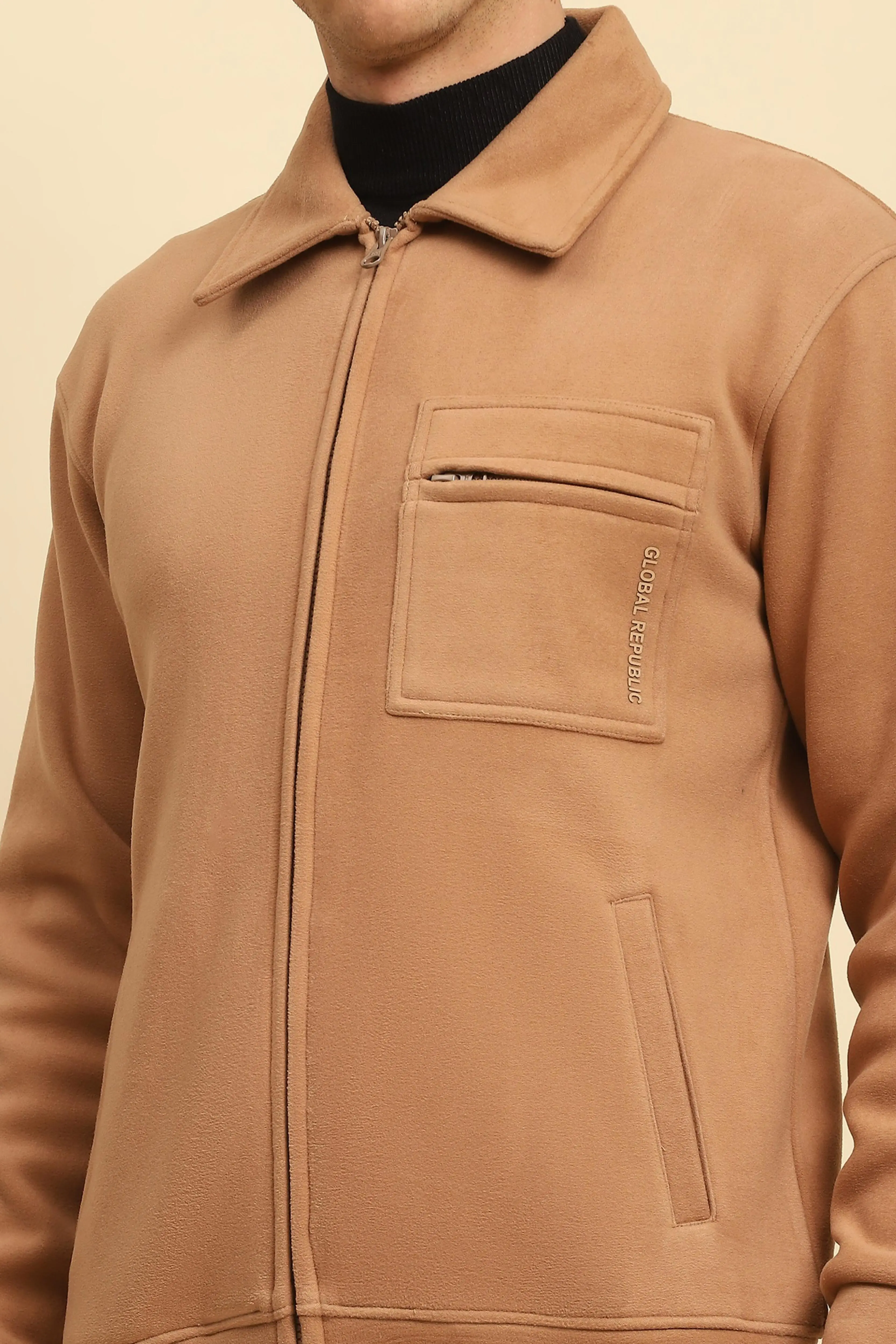 Tan Solid Jacket - Image 5