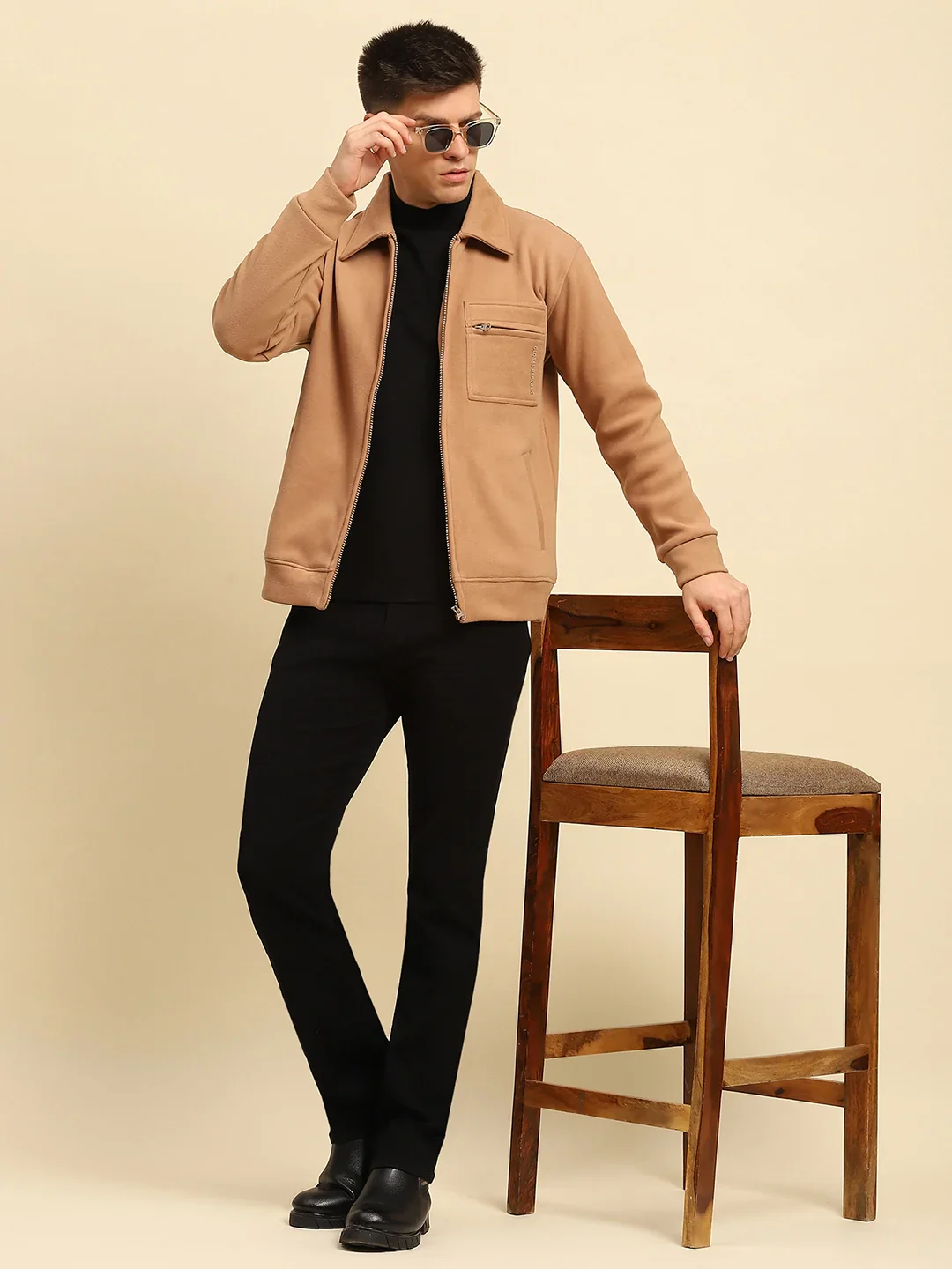 Tan Solid Jacket - Image 8