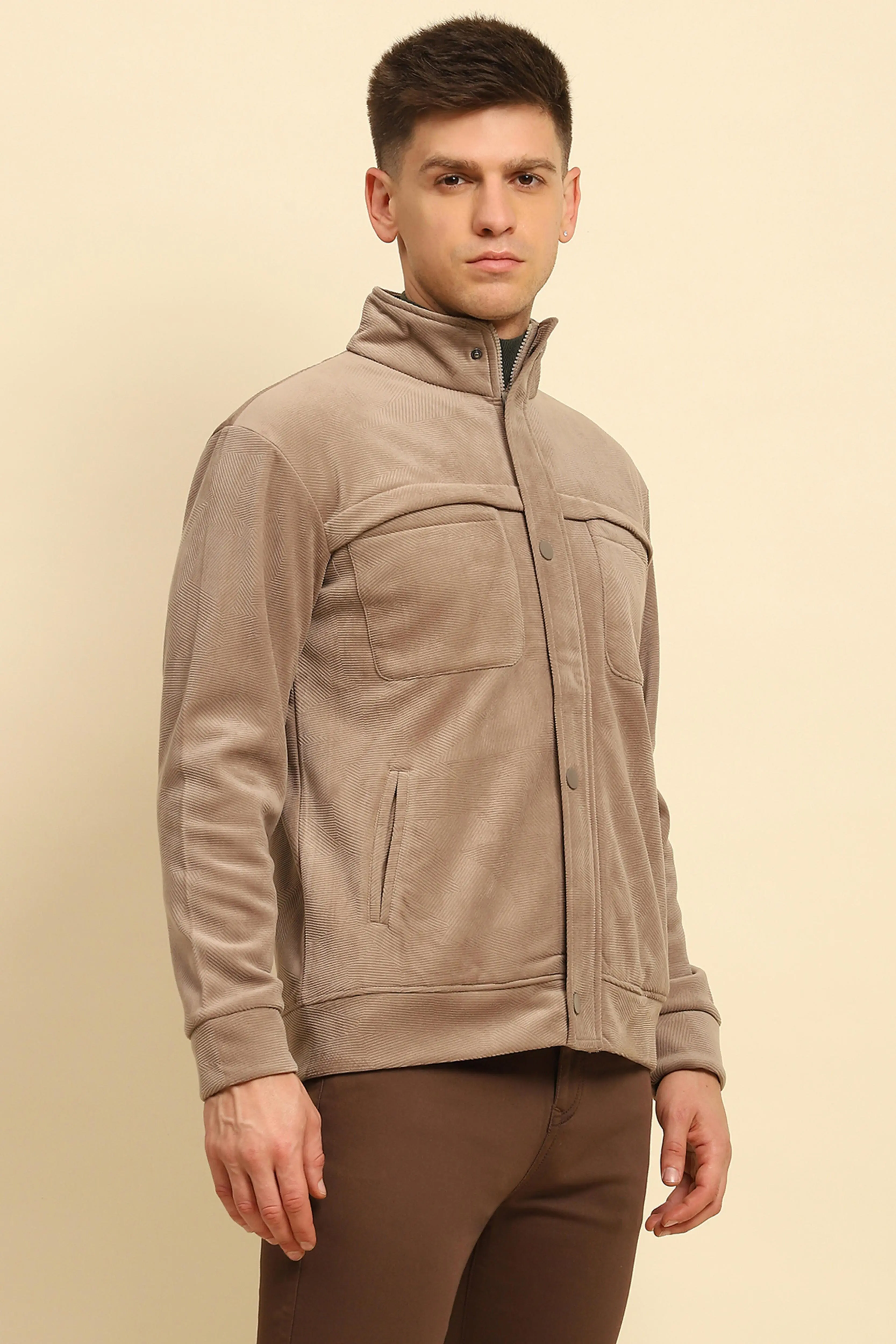 Tan Textured Jacket - Image 3