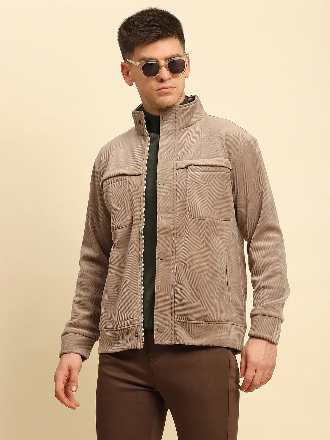 Tan Textured Jacket - Image 4