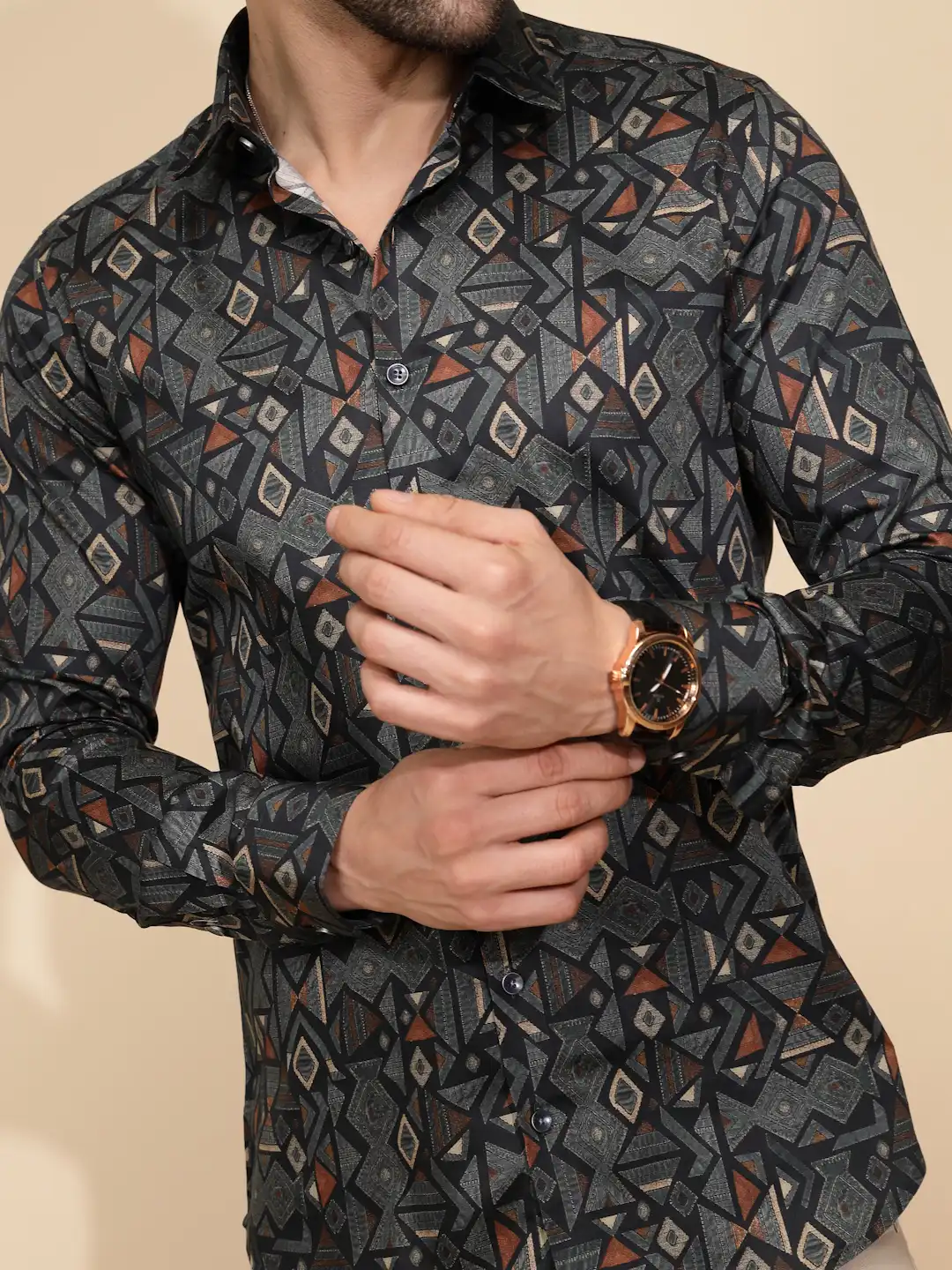 Teal Aztec Cotton Shirt - Image 11
