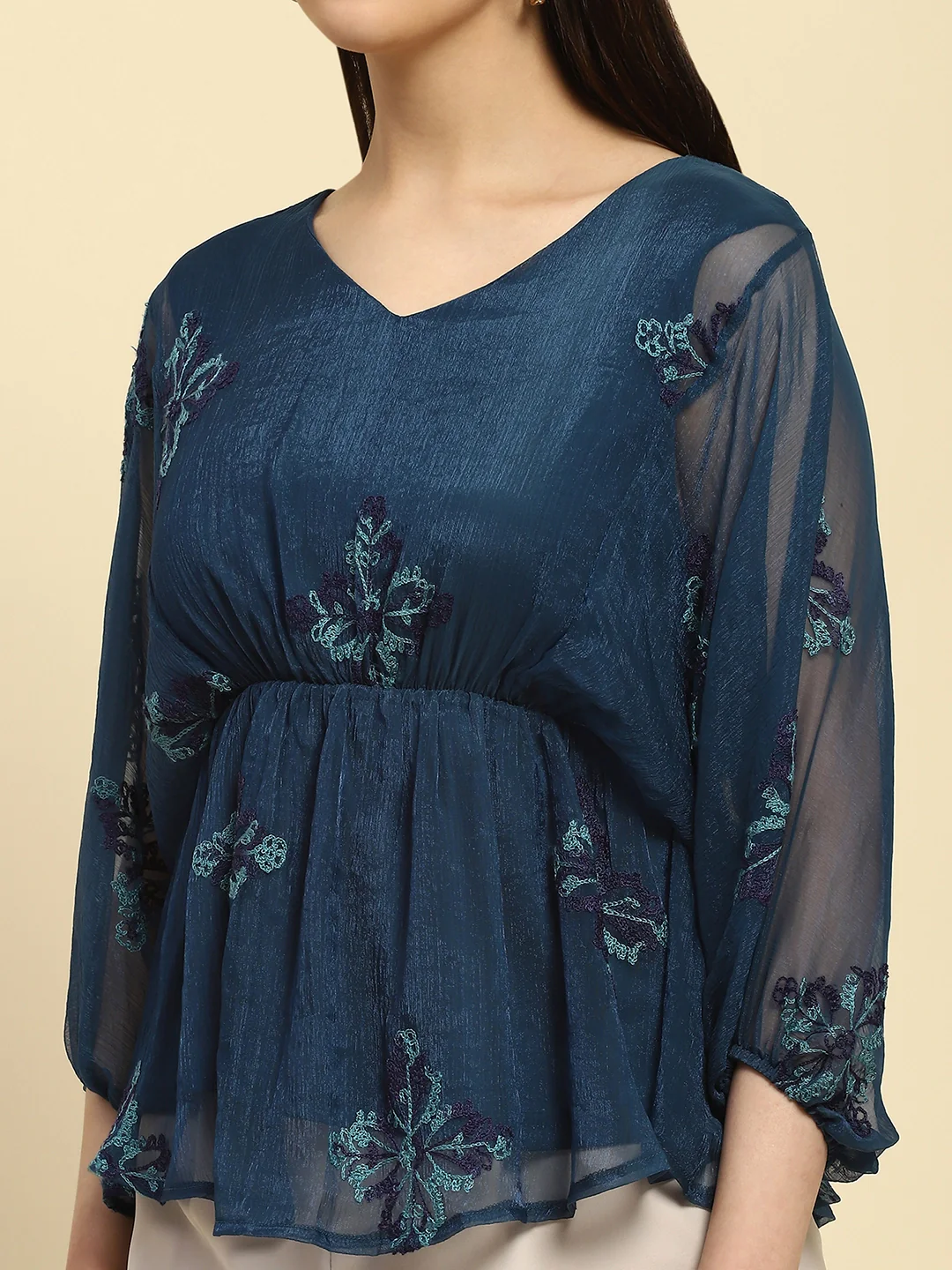Teal Embroidered Top - Image 10