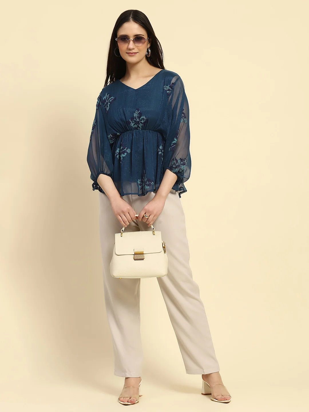 Teal Embroidered Top - Image 7