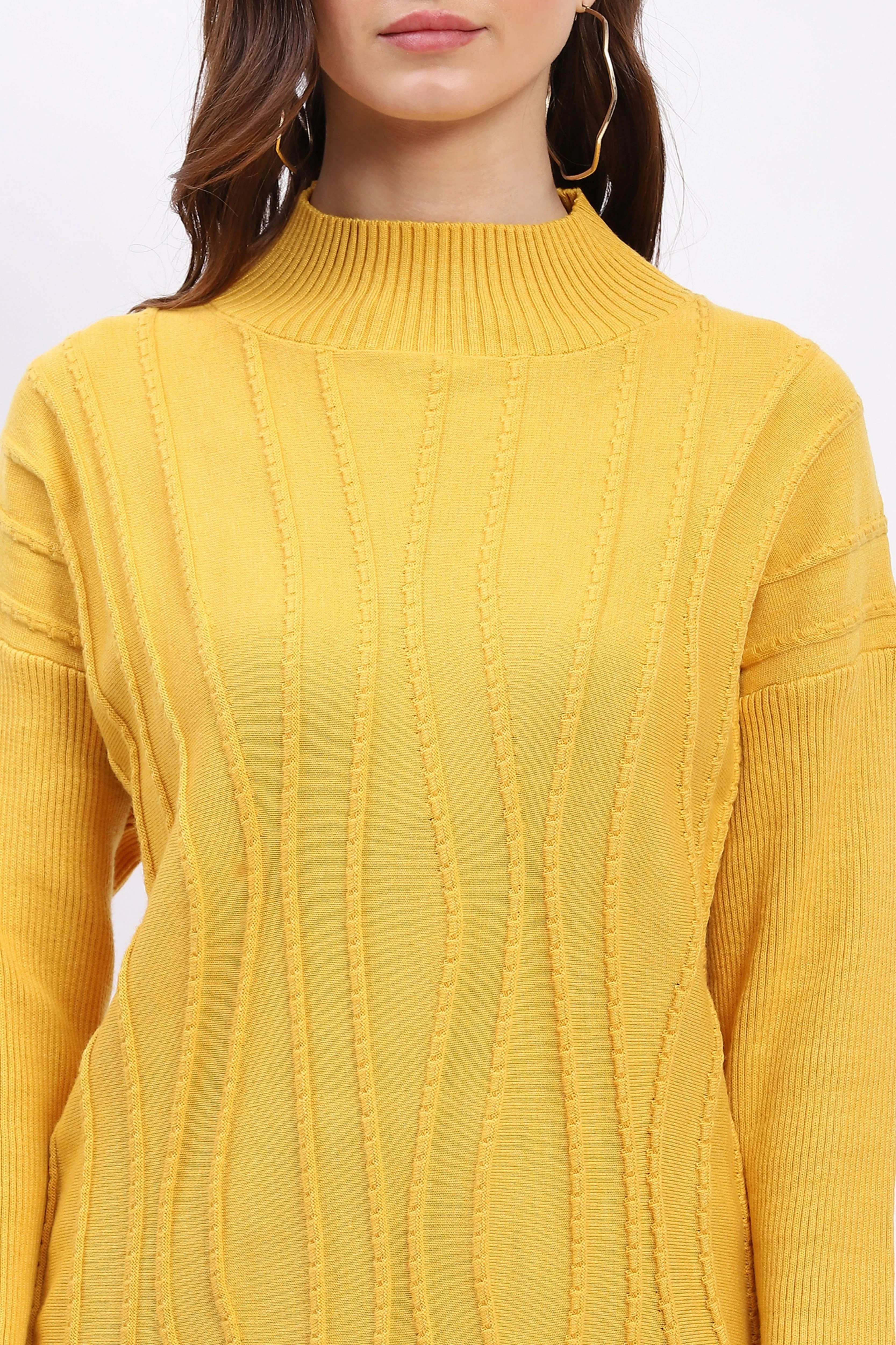 Textured High Neck Tunic Pullover - Image 7
