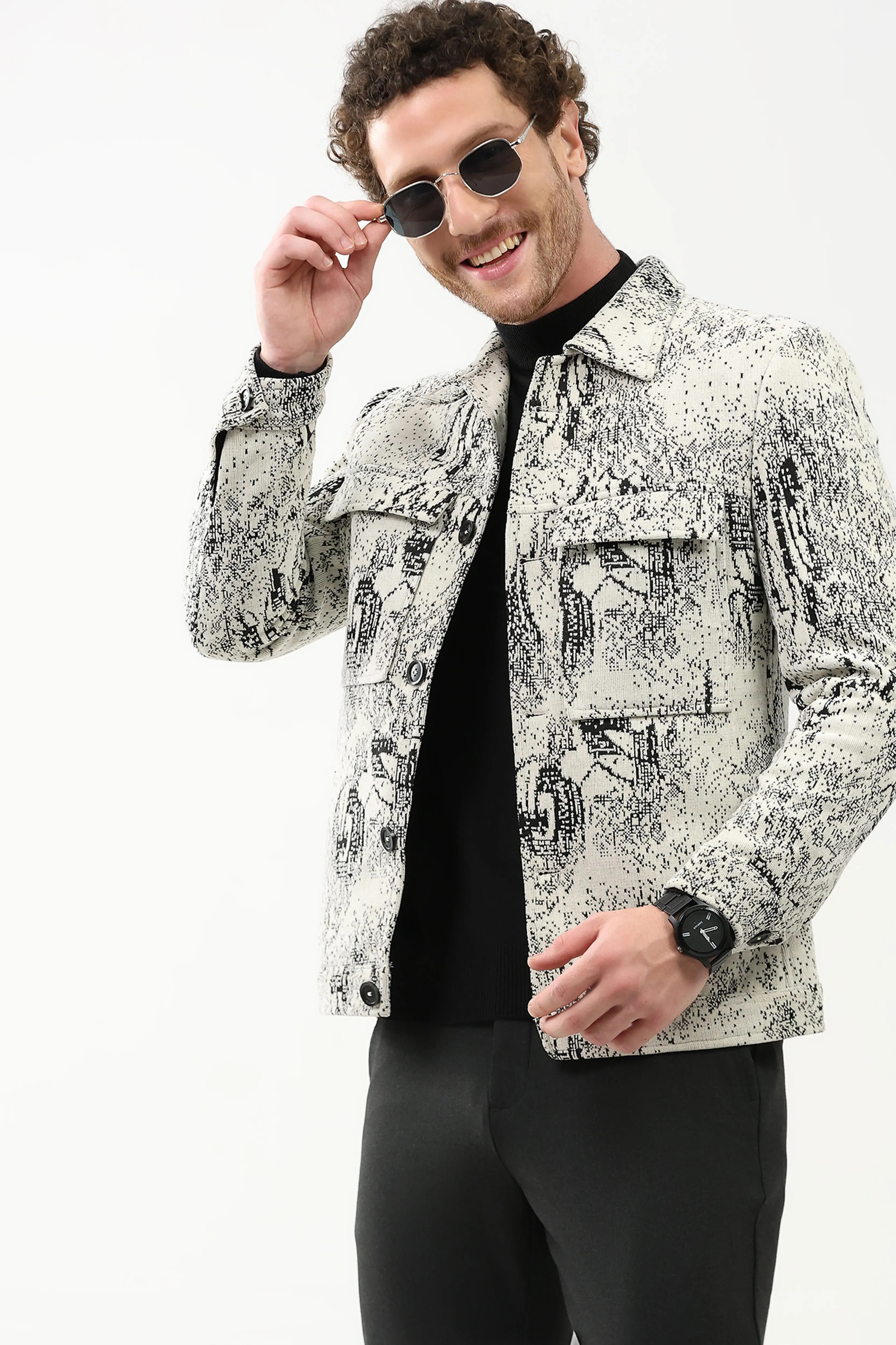 Textured Suede-Blend Winter Jacket - Image 7