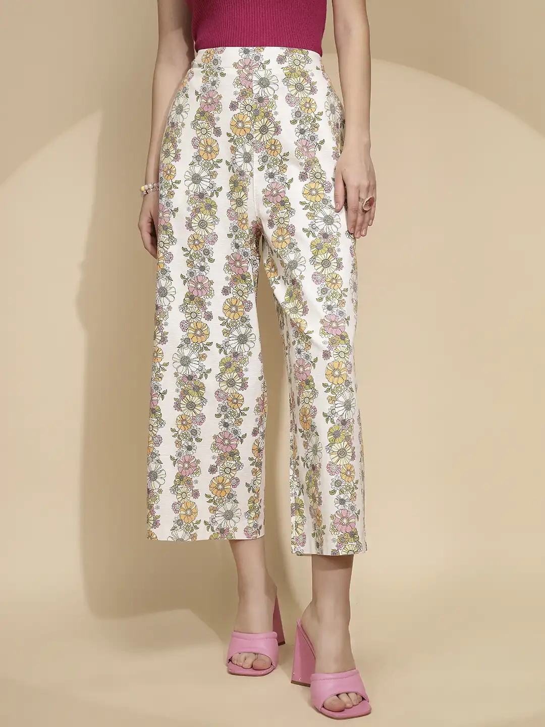 White Cotton Relaxed Fit Lower - Image 8