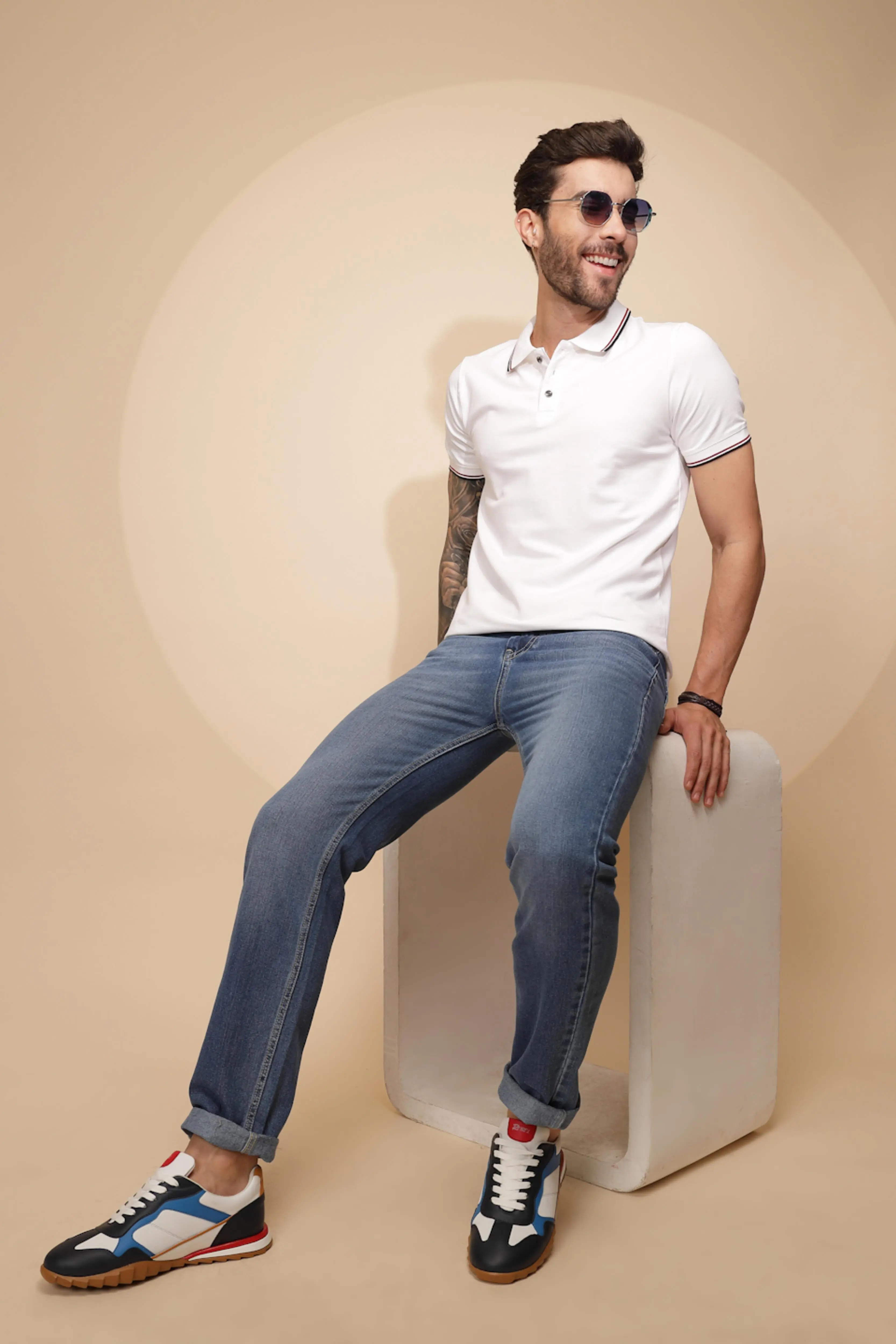 White Cotton Blend T-Shirt - Image 6