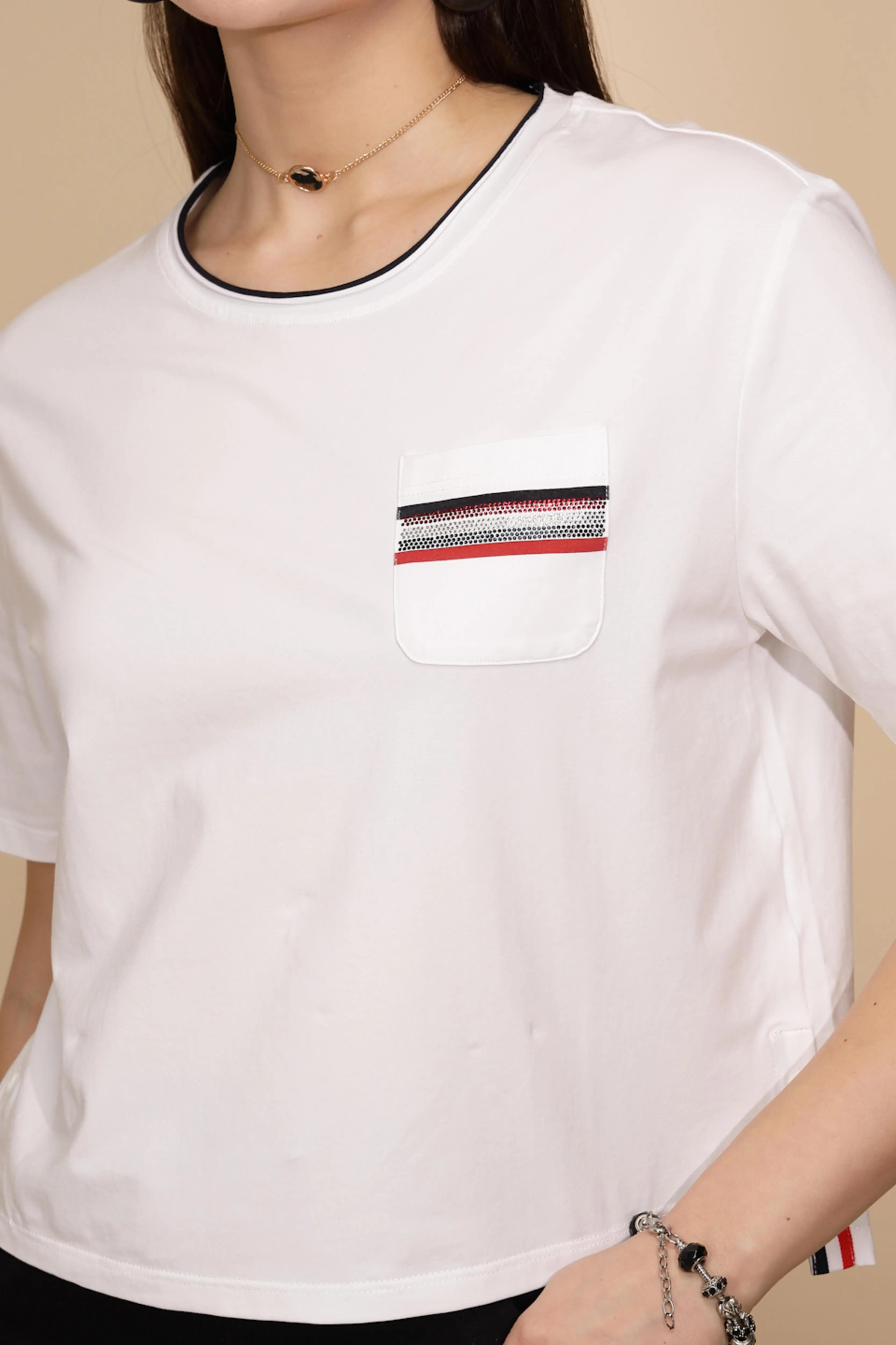 White Cotton Blend Top - Image 5