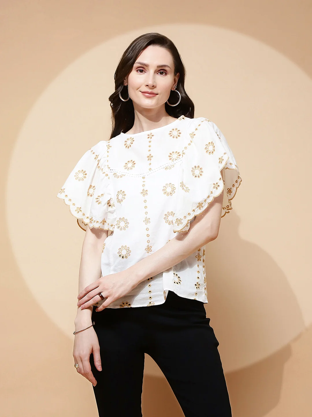 Floral Schiffli Cotton Top - Image 9