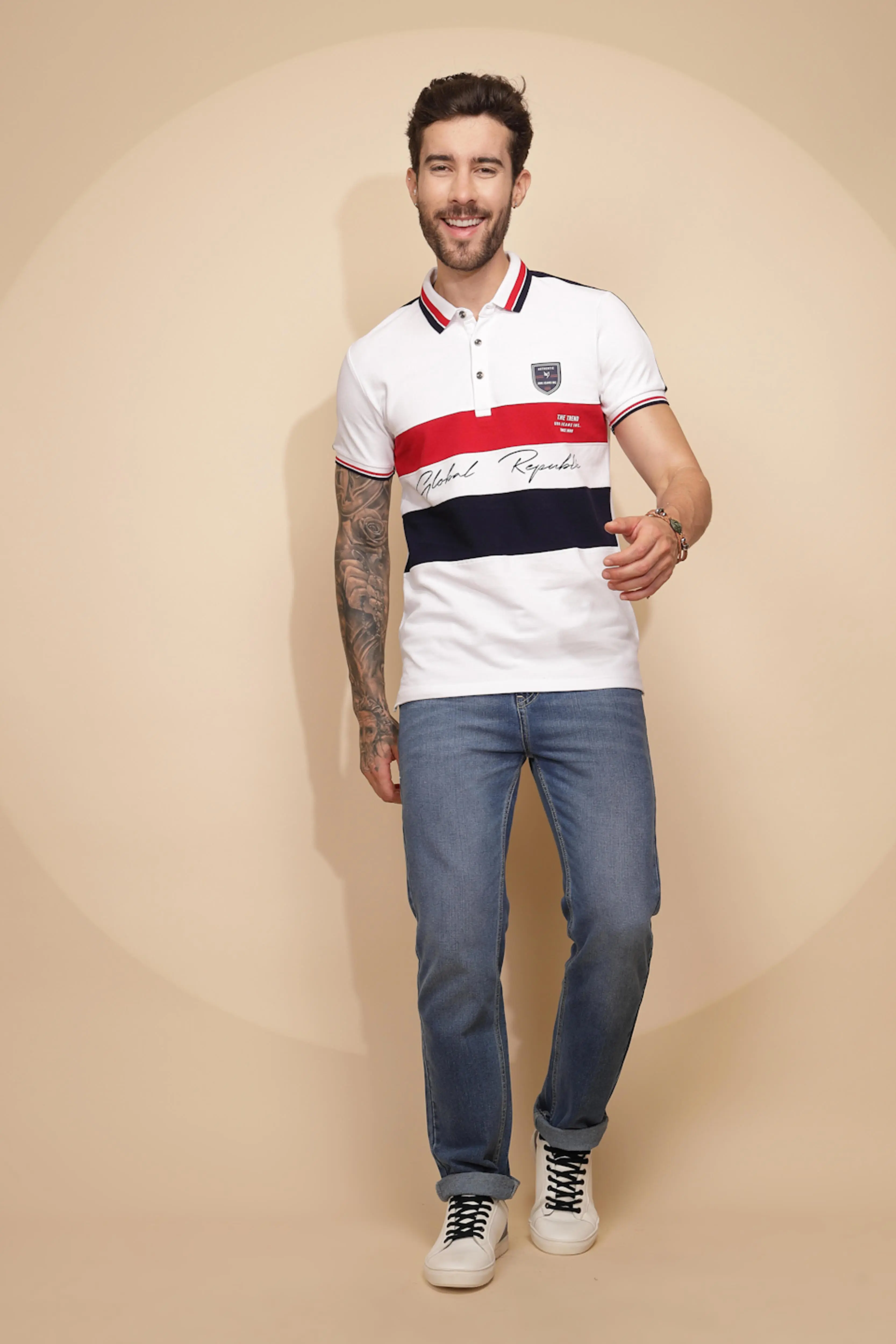 White Cotton Regular Fit T-Shirt For Men - Image 7