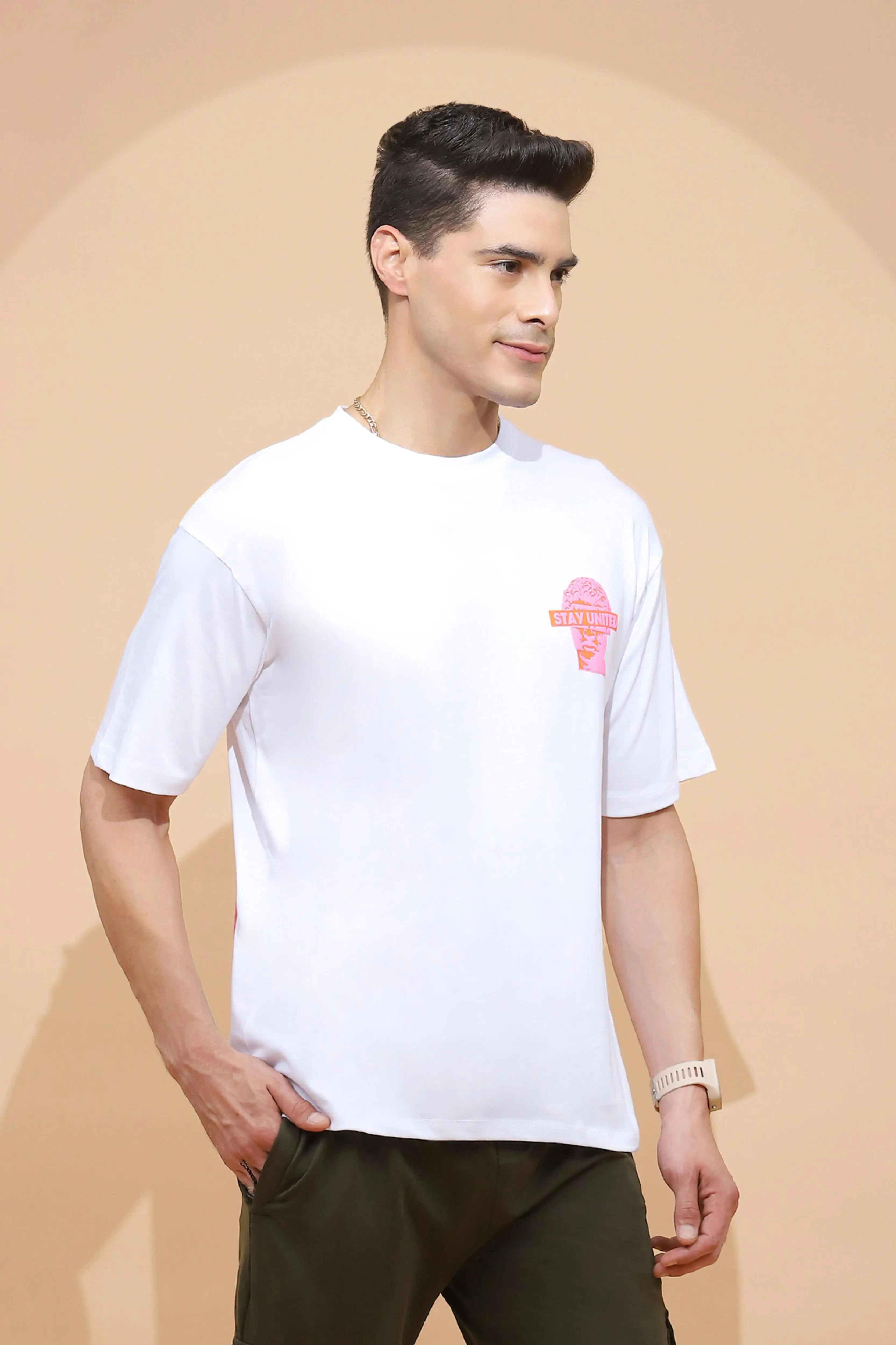 Cotton Regular Fit White T-Shirt - Image 3