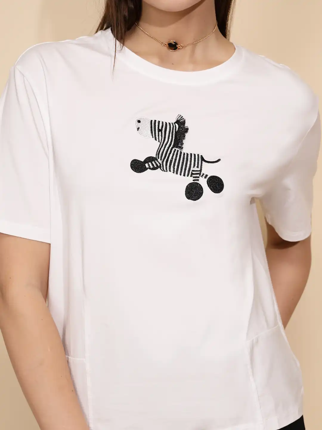 White Cotton Regular Fit Top - Image 11