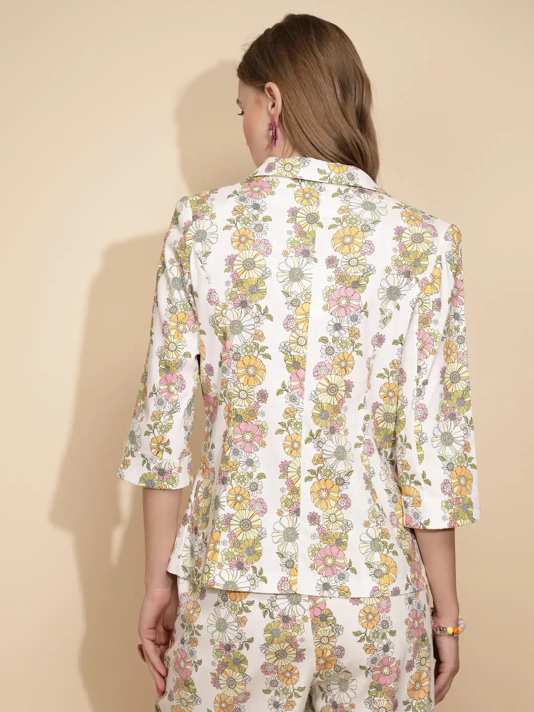 White Floral Cotton Blend Co-ord Set - Image 4