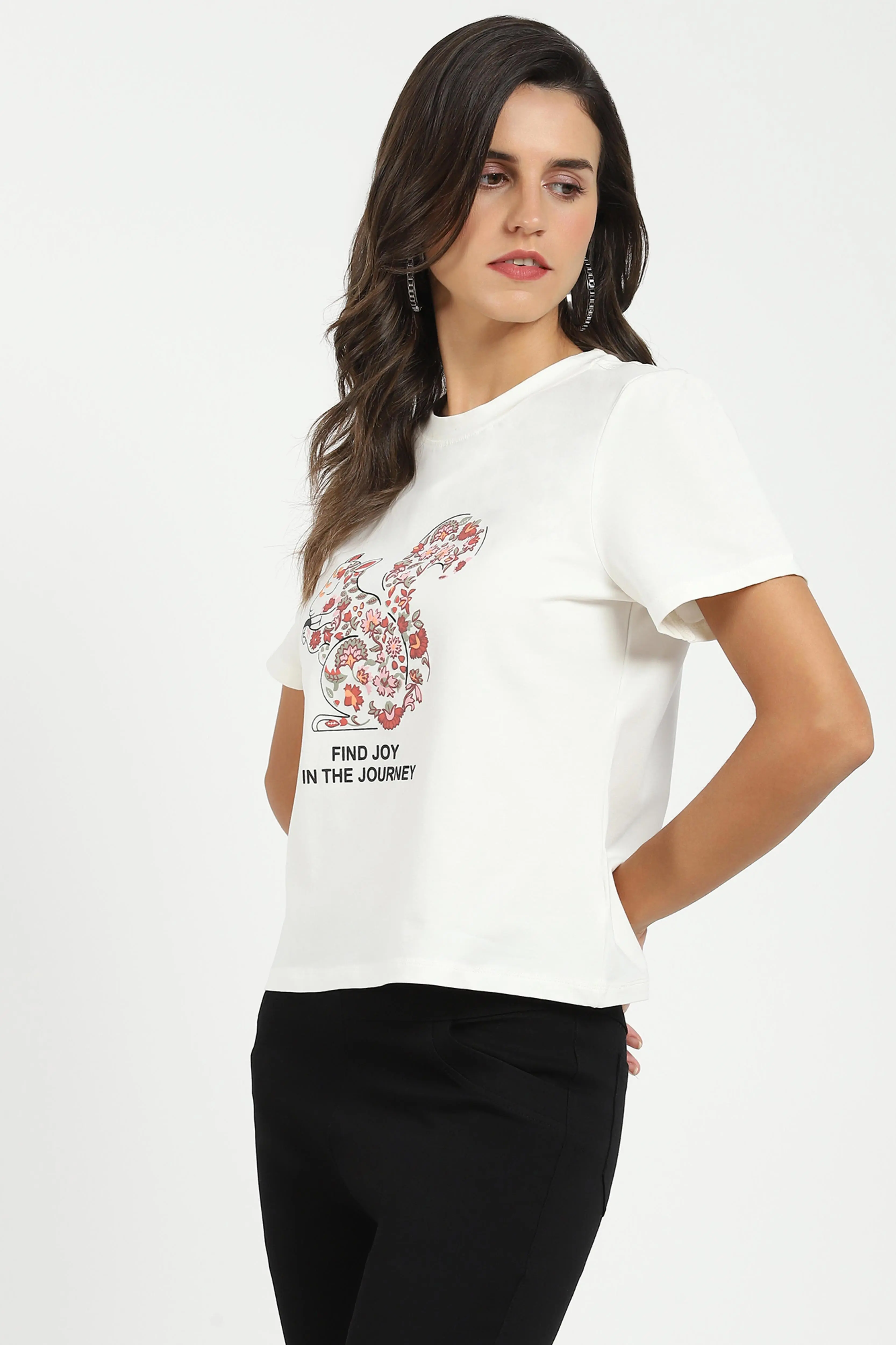White Graphic Cotton Top - Image 3